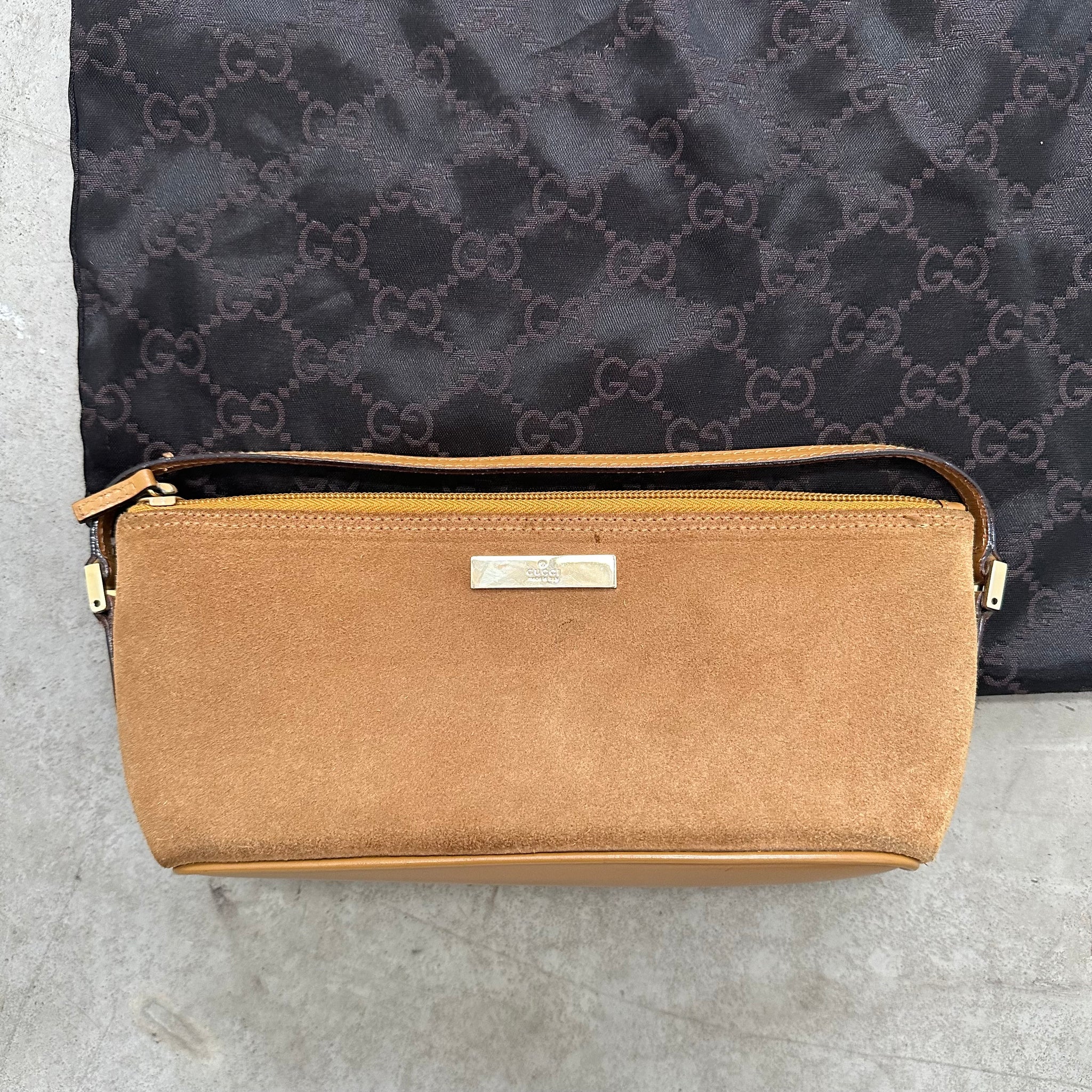 Gucci Brown Suede Boat Pochette