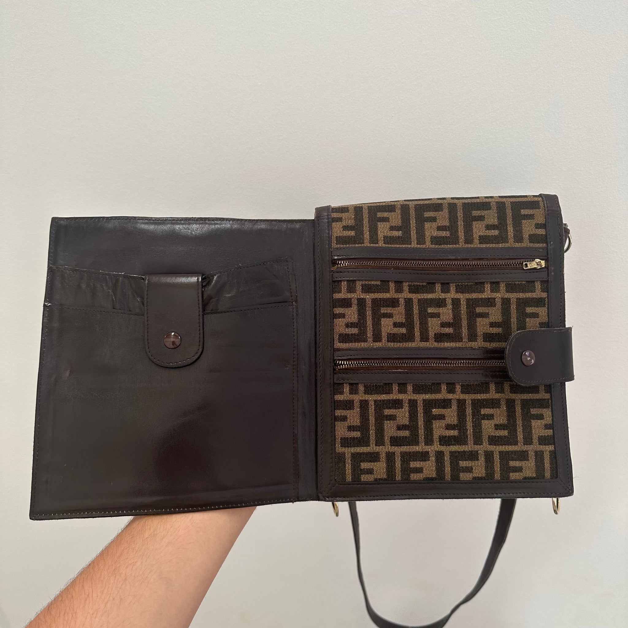 Fendi Vintage Zucca Canvas Cross Body/Shoulder Bag