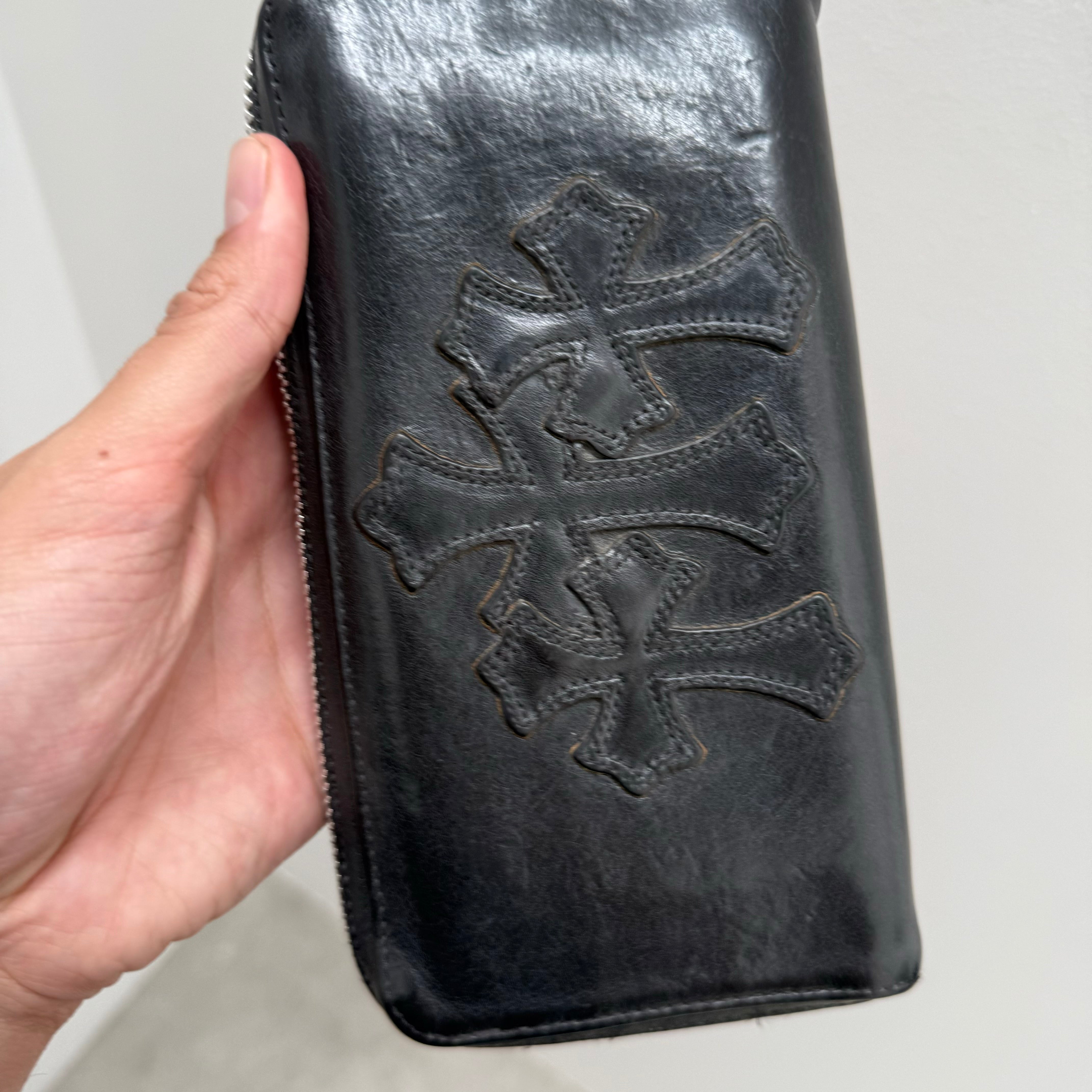 Chrome Hearts Triple Cross Black Zip Wallet – Curated by Charbel