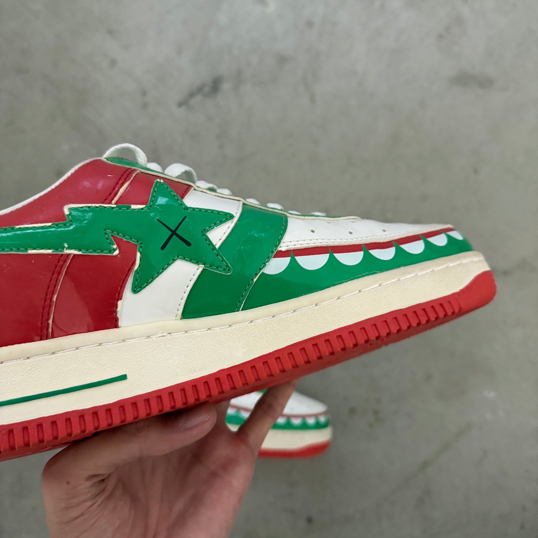 A Bathing Ape Bape Sta Low Kaws Chompers Red Green (US10)