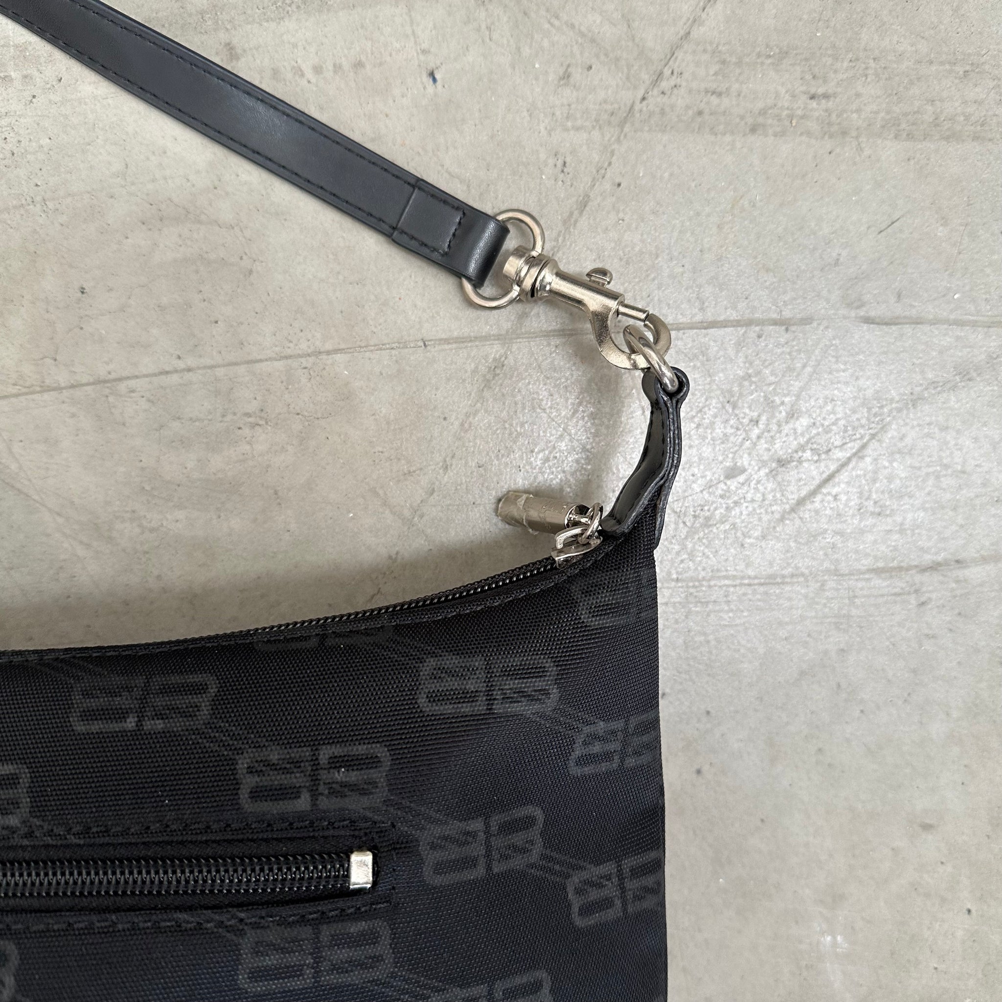 Balenciaga BB Print Shoulder Bag Black