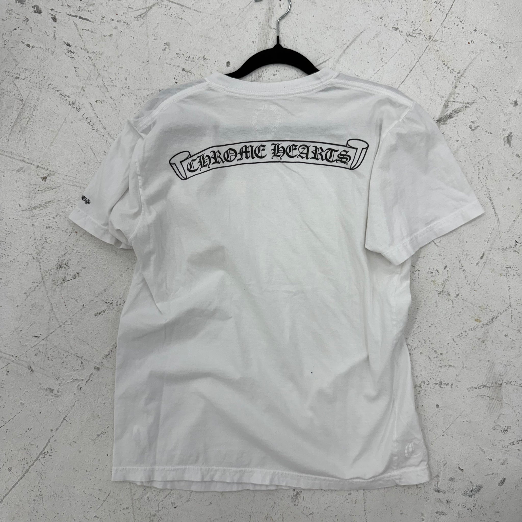 Chrome Hearts Scroll Logo Tee White Size M