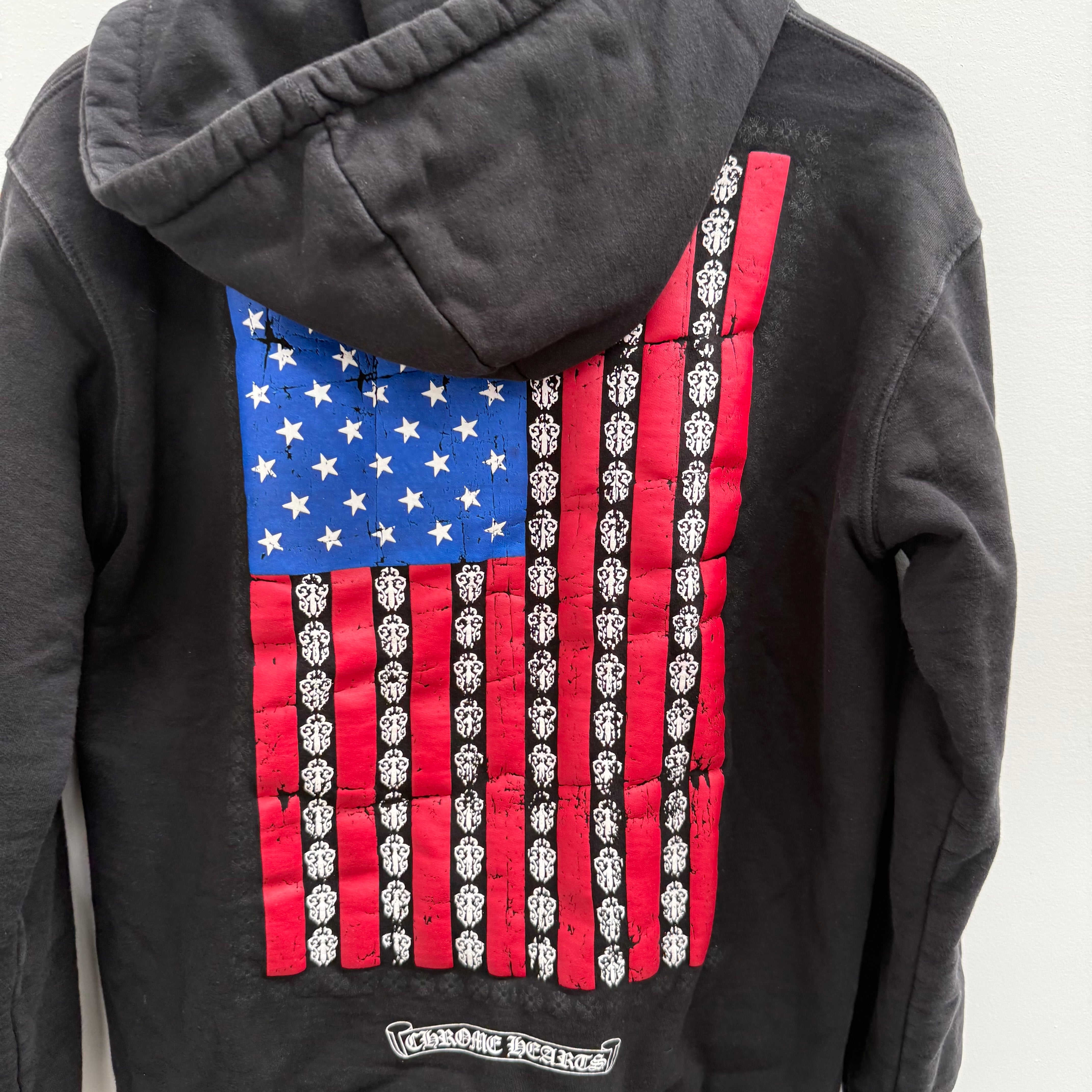 Chrome Hearts USA Flag Zip Up Hoodie (Size M) – Curated by Charbel