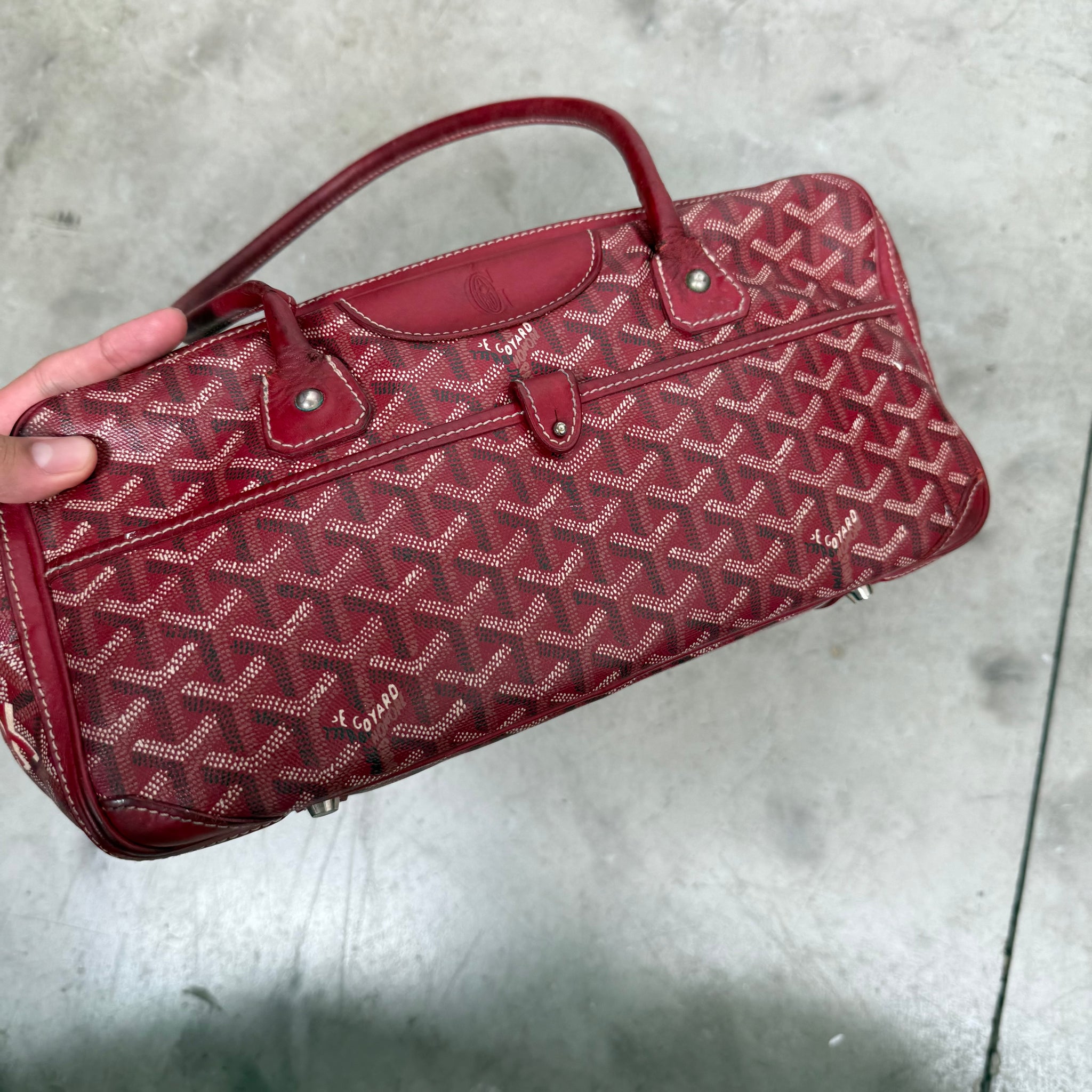 Goyard Herringbone Saint Martin Shoulder Bag Red