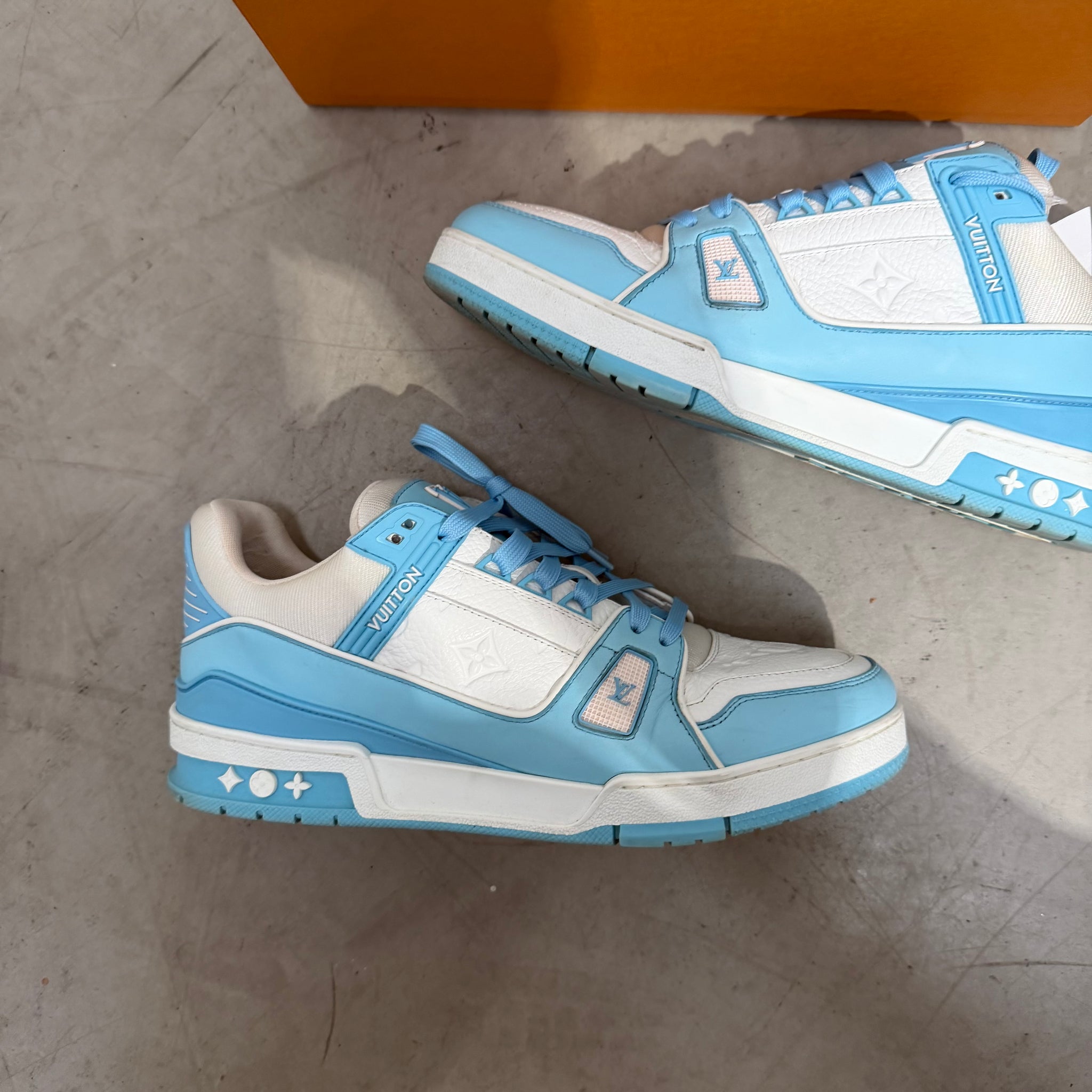 Louis Vuitton LV Trainer Sneakers White Blue (fits US11-11.5)