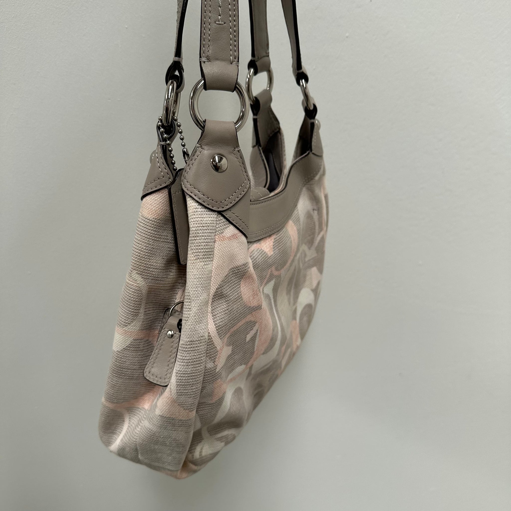 Coach Tri Colour Logo Print Double Strap Shoulder Bag