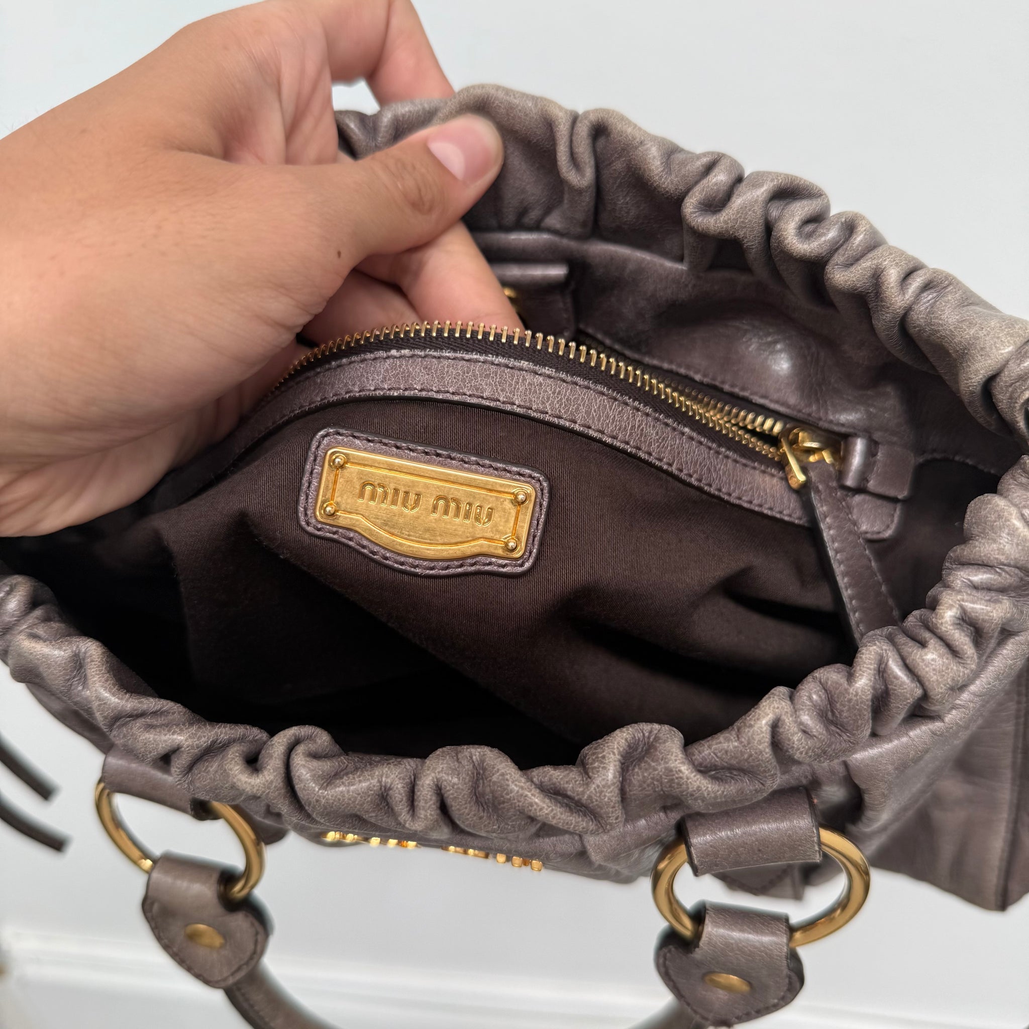 Miu Miu Vitello Leather Hand Bag