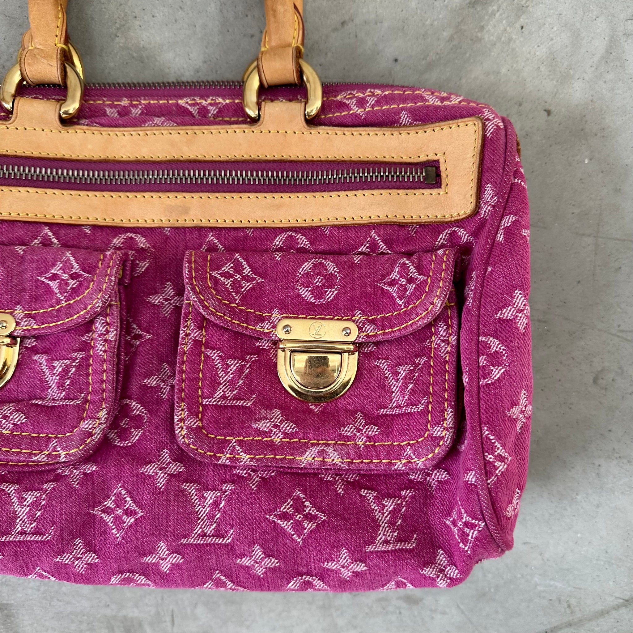 Louis Vuitton Pink Denim Monogram Denim Neo Speedy Bag