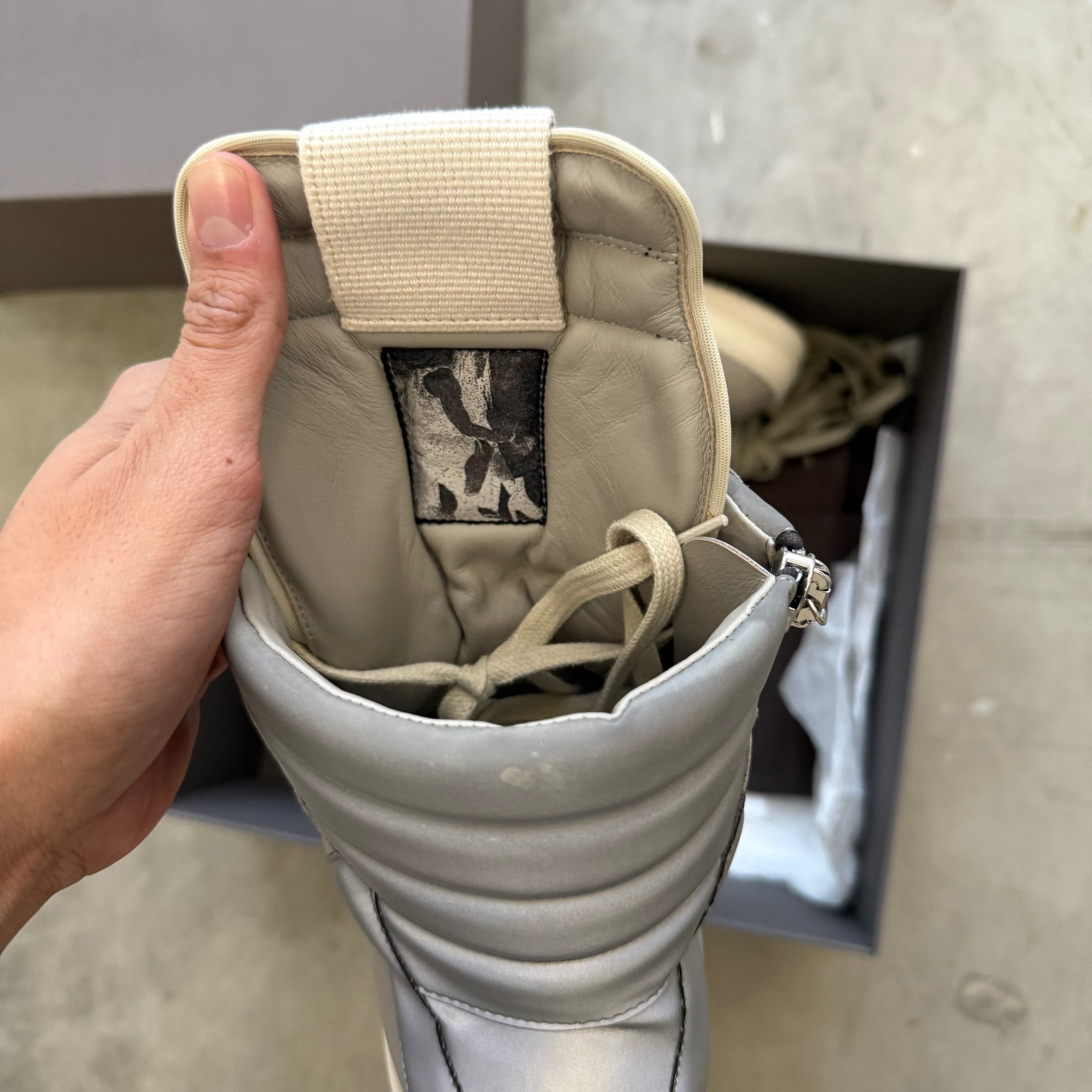 Rick Owens Geobasket Reflective Sneaker Grey (US10/43)