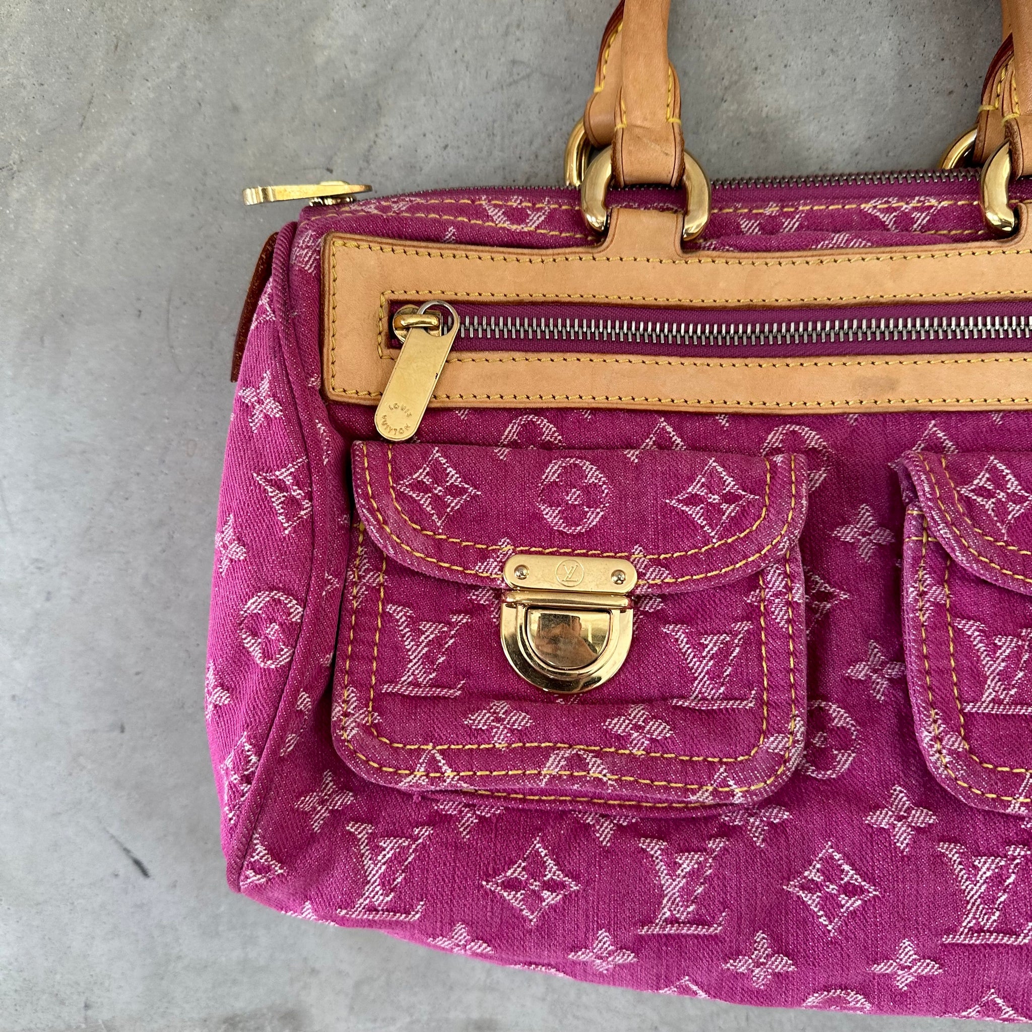 Louis Vuitton Pink Denim Monogram Denim Neo Speedy Bag