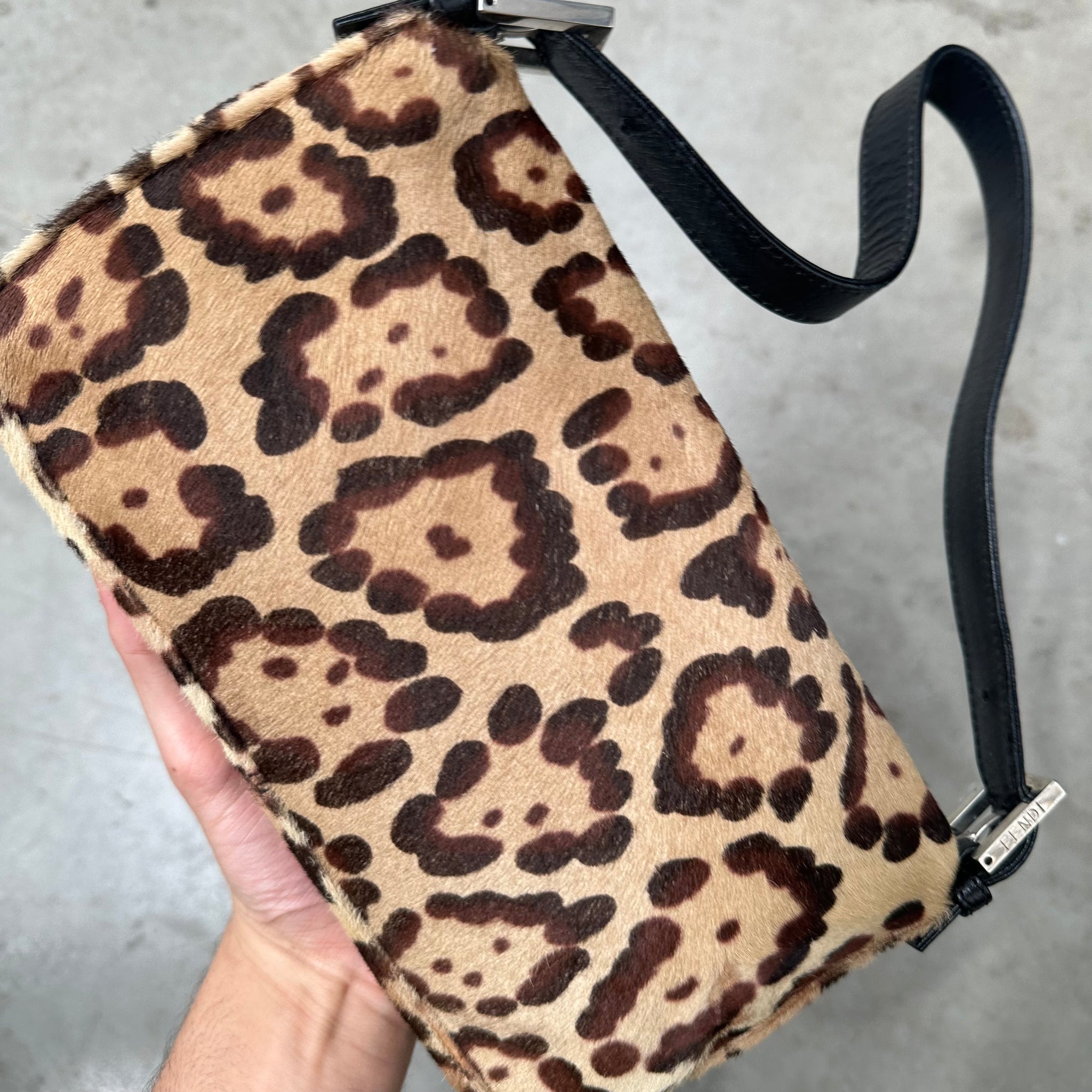 Fendi Leopard Print Baguette Bag