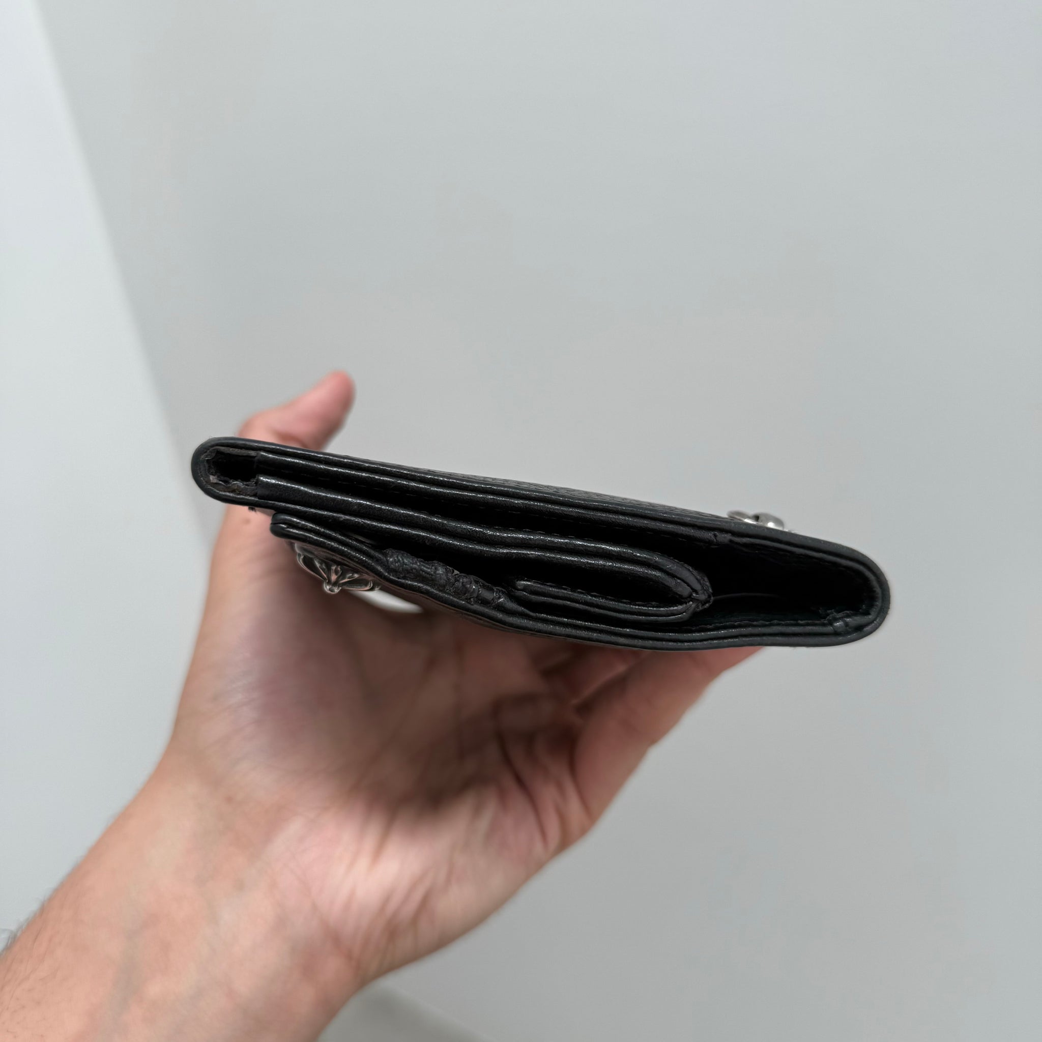 Chrome Hearts Double Button Snap Wallet Black