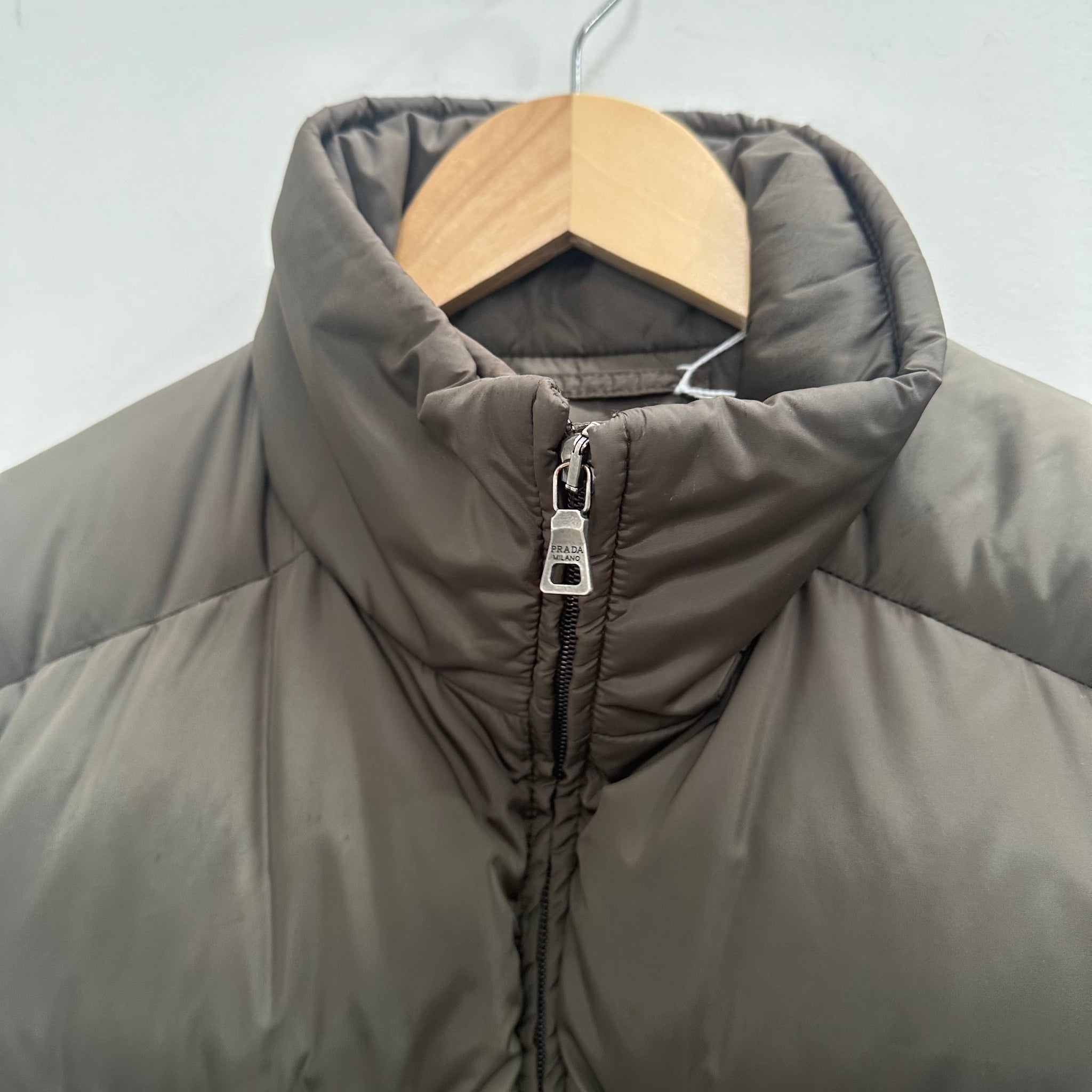 Prada Olive Green Nylon Logo Vest (fits S-M)