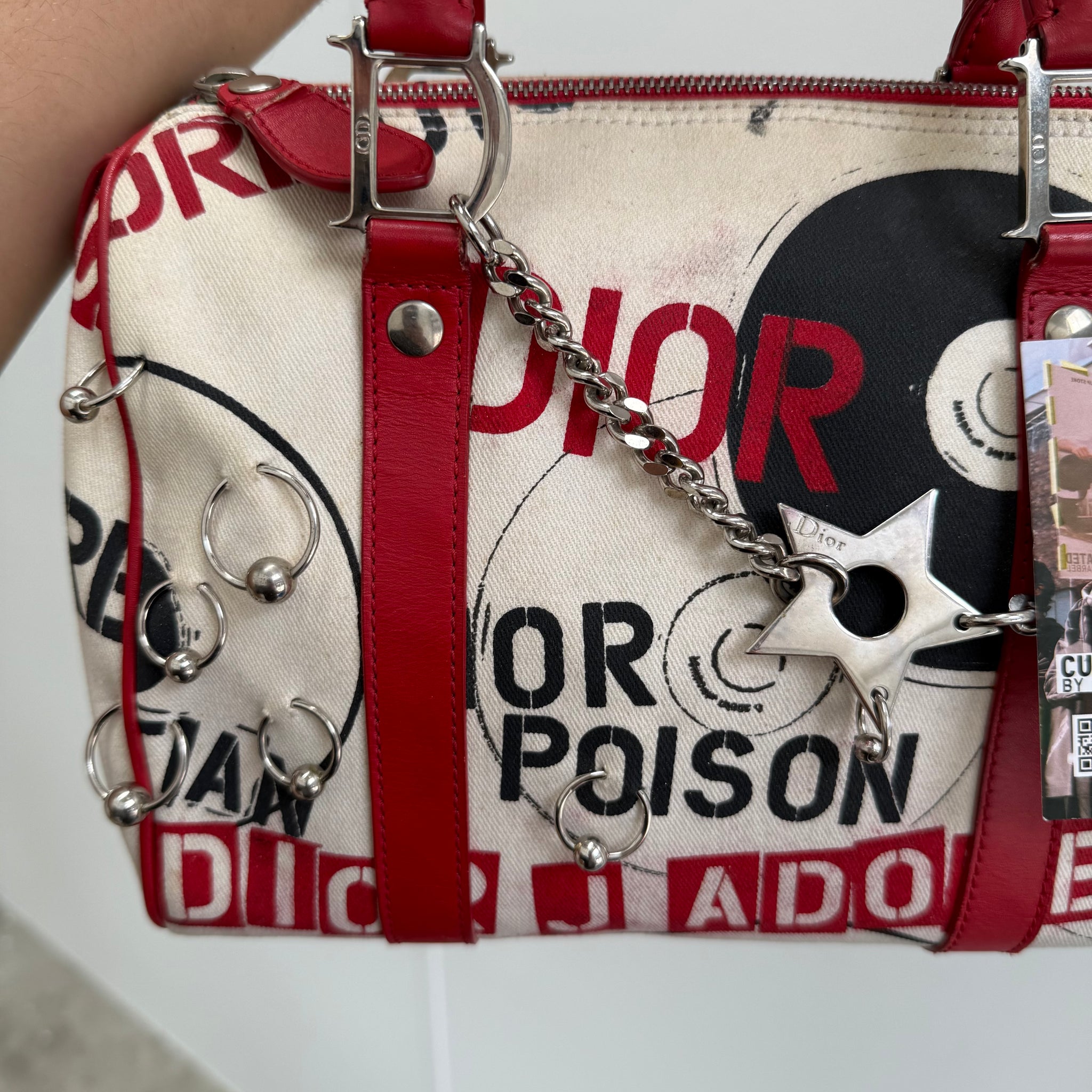 Dior Hardcore Pop Line Hand Bag Canvas White