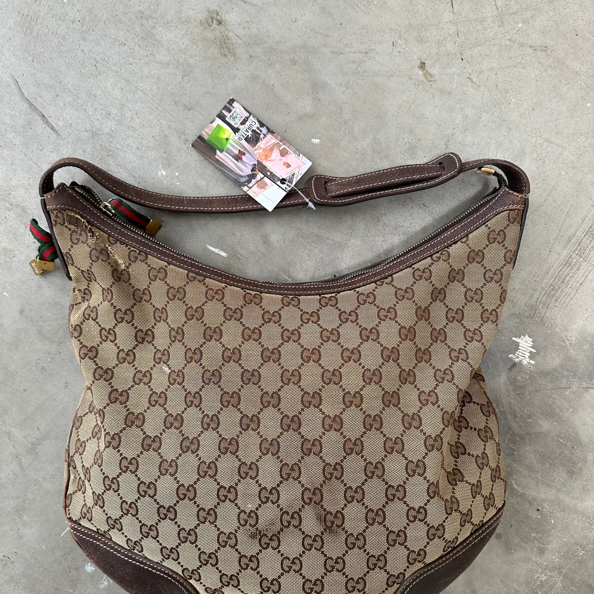 Gucci Bowtie Canvas Shoulder Bag