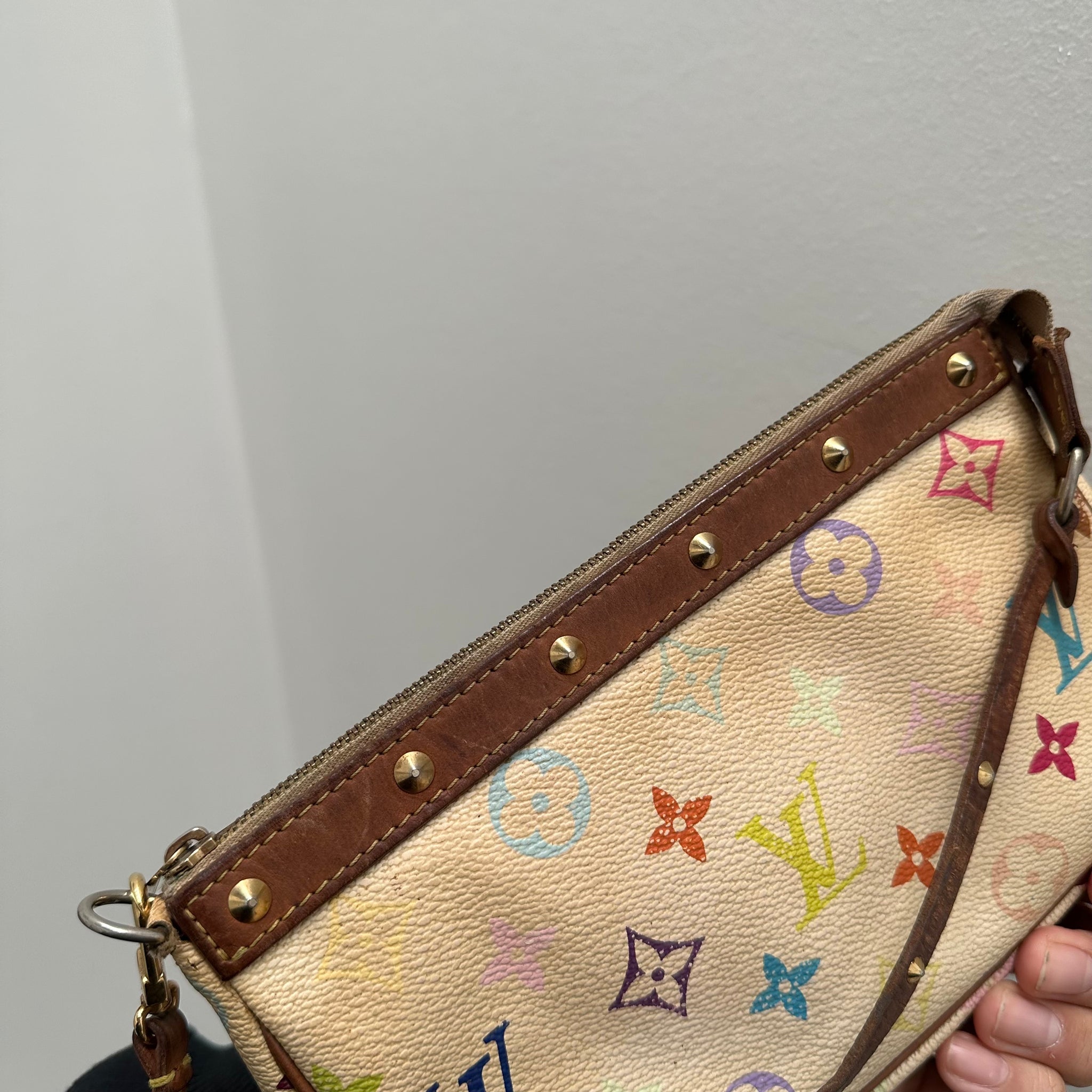 Louis Vuitton Murakami Multicolor Pochette Bag White