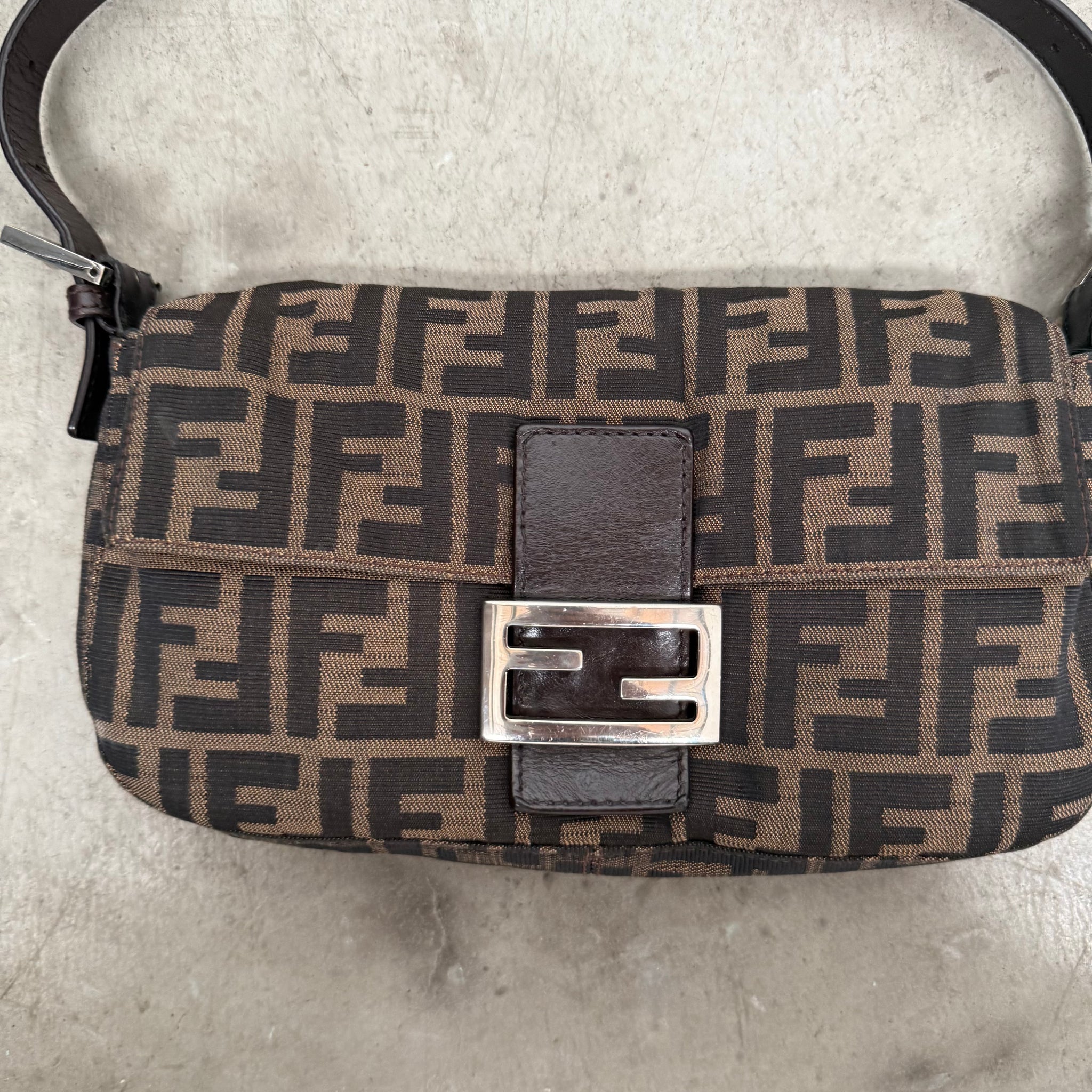Fendi Zucca Print Baguette Bag