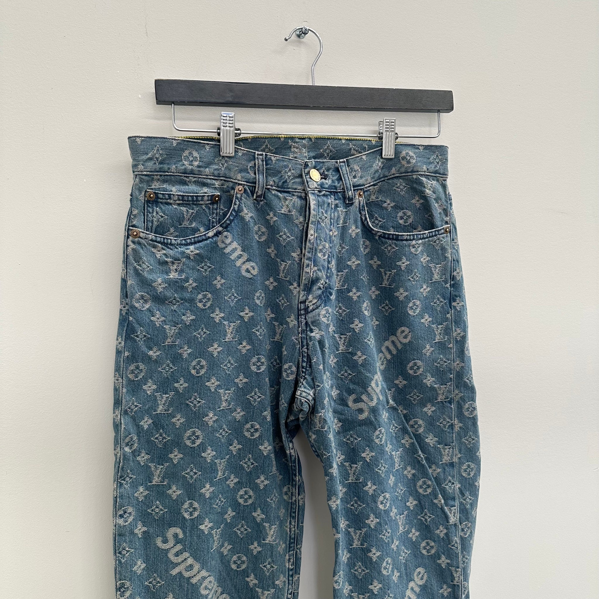 Supreme x Louis Vuitton Jacquard Denim 5-Pocket Jean Blue (Size 30)