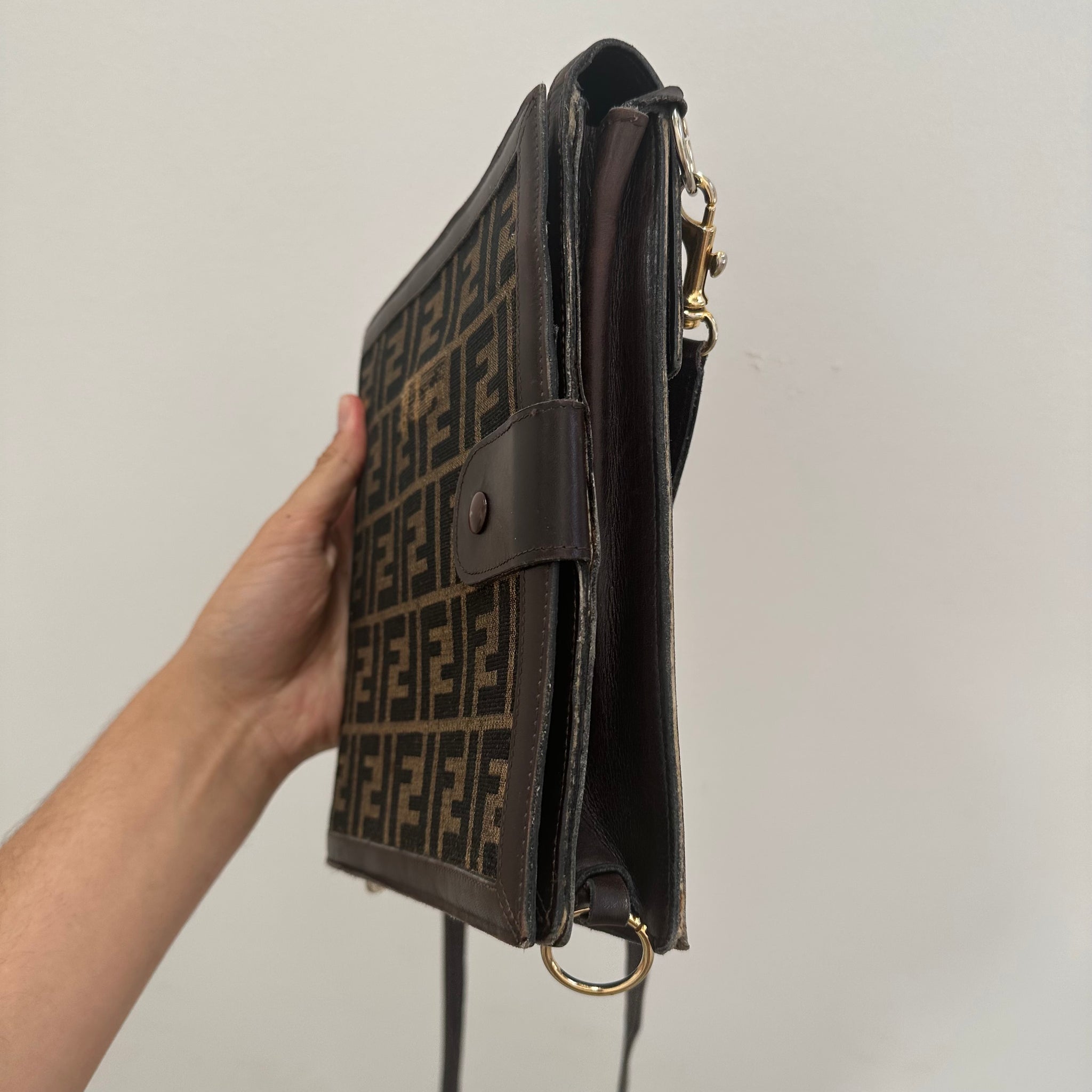 Fendi Vintage Zucca Canvas Cross Body/Shoulder Bag