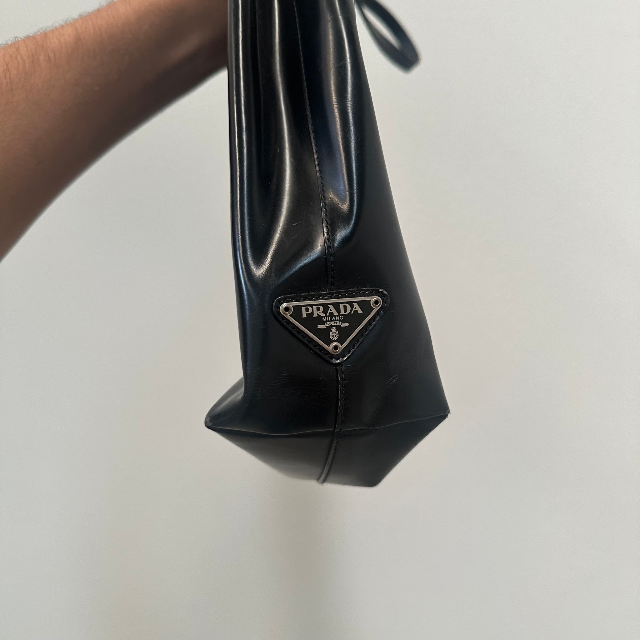 Prada Black Leather Tote Bag