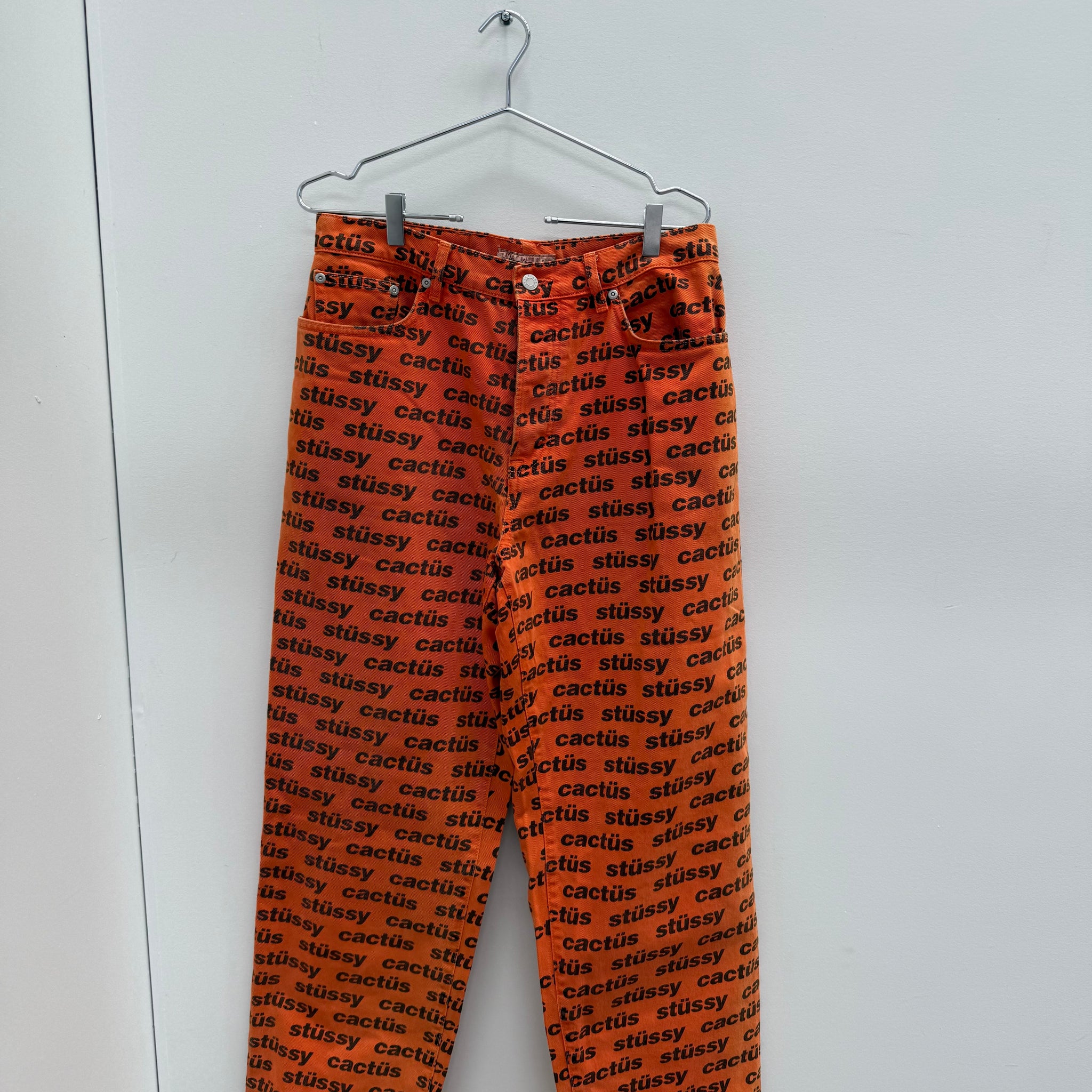 Stussy Cactus Plant Flea Market Big Ol' Jeans Orange (Size W32)