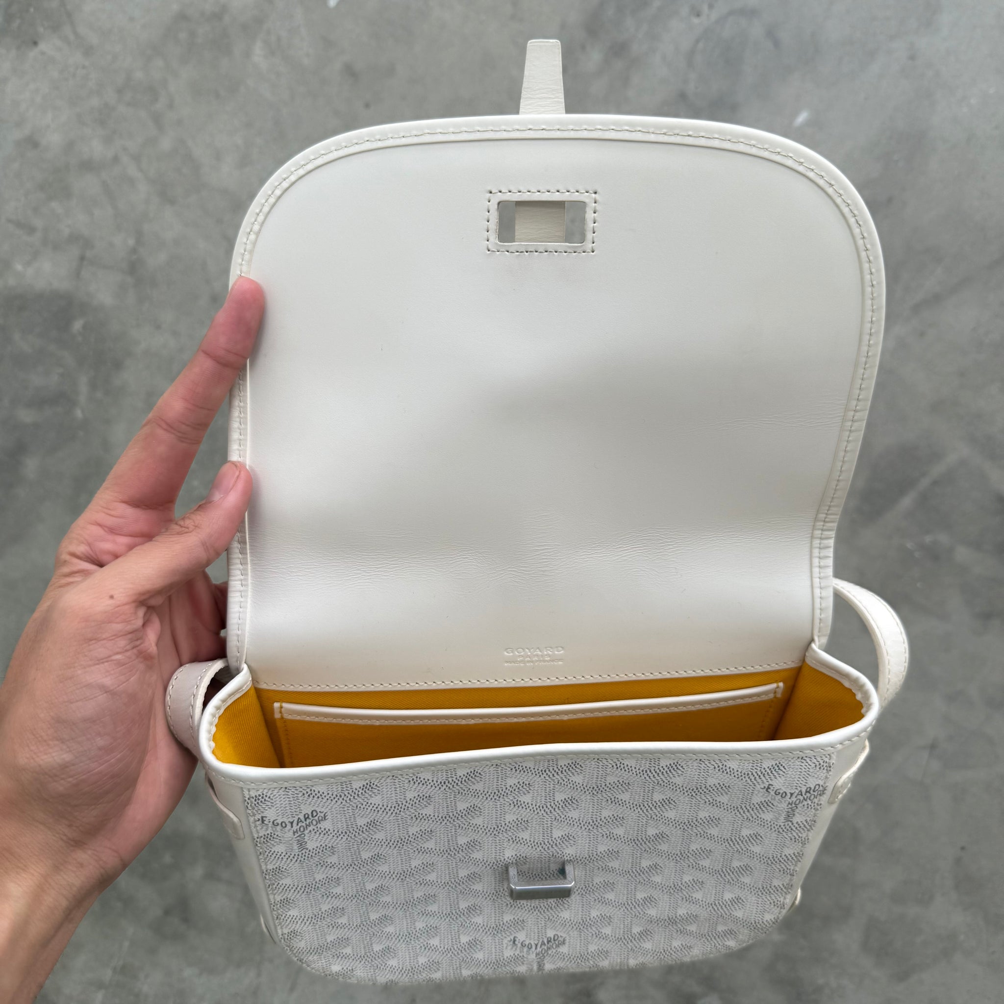 Goyard Belvedere PM Messenger Bag White