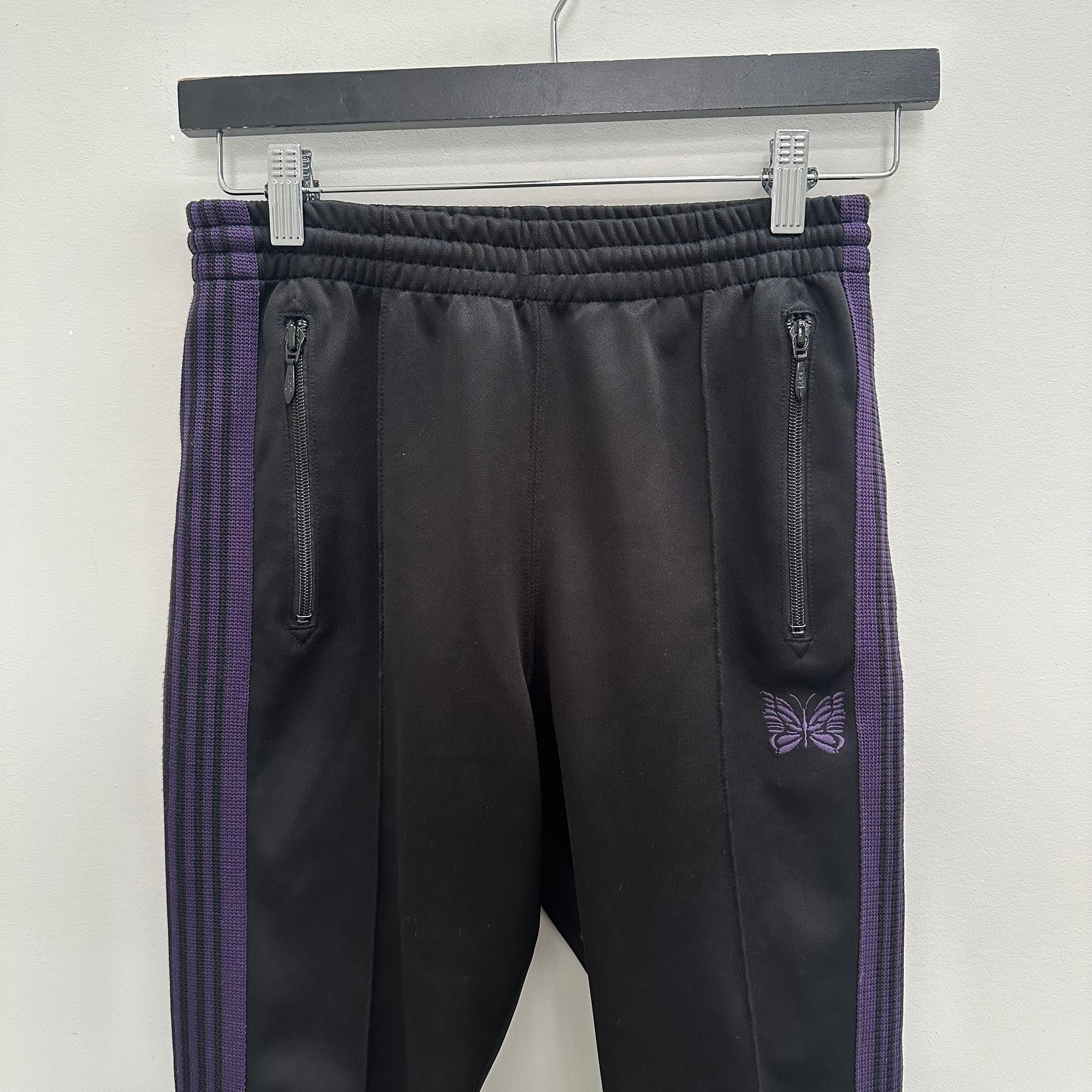 Needles Narrow Track Pant Black/Purple (Size 2)