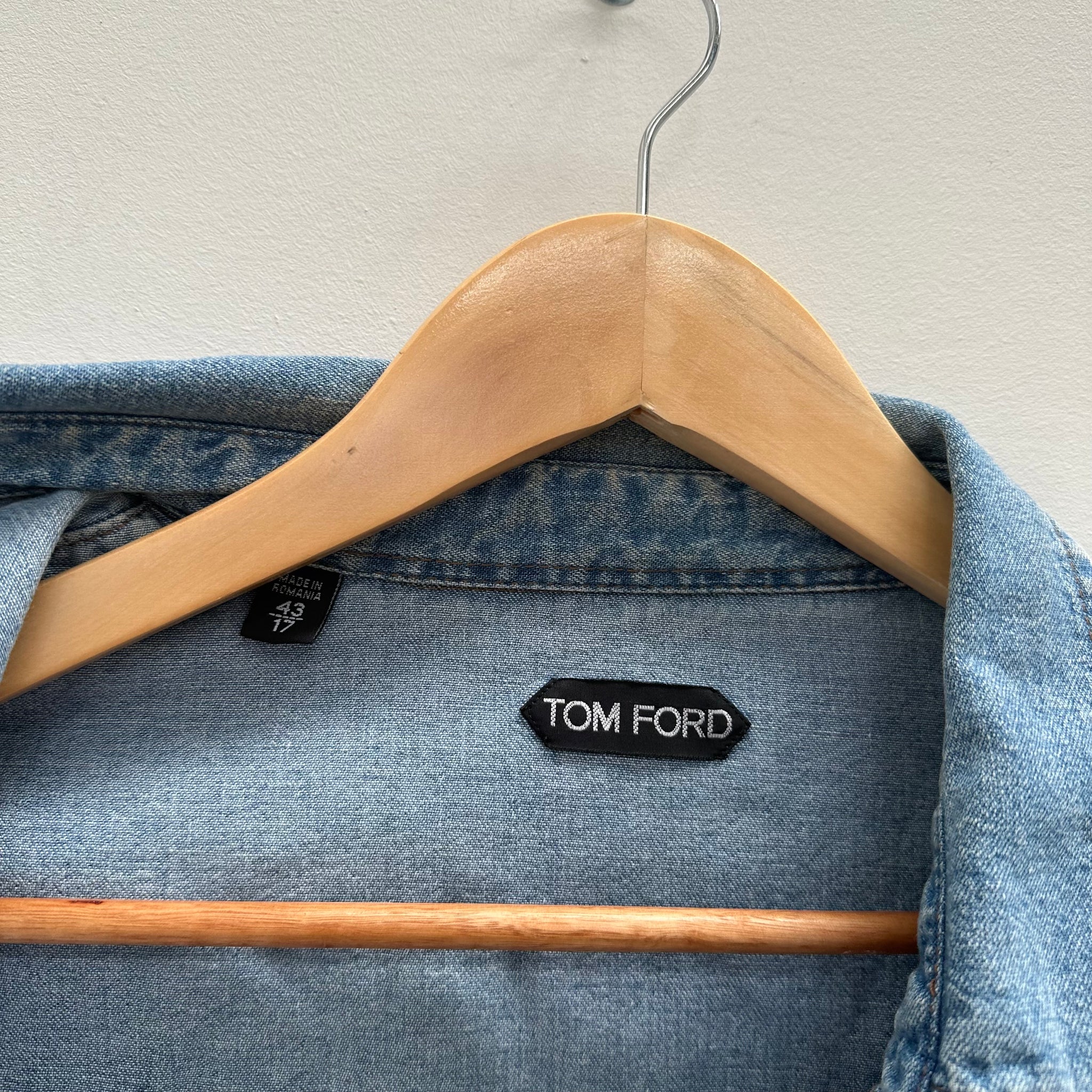 Tom Ford Denim Front Pocket Shirt (Size 43)