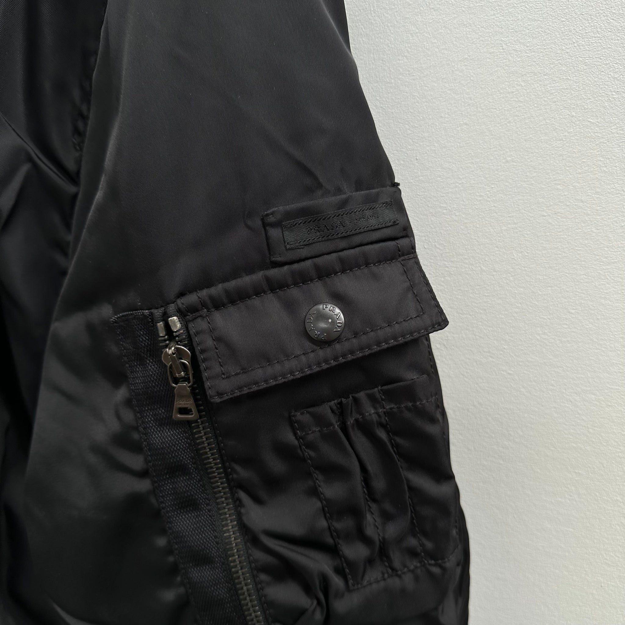 Prada Black Nylon Bomber Jacket (Size M)