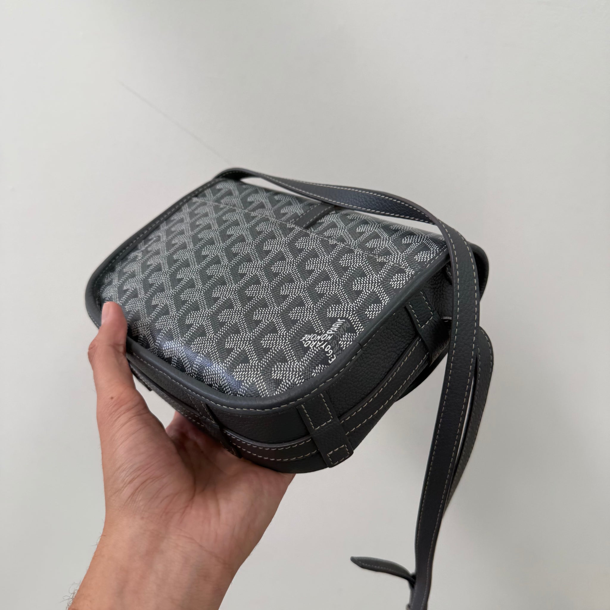 Goyard Belvedere PM Messenger Bag Grey