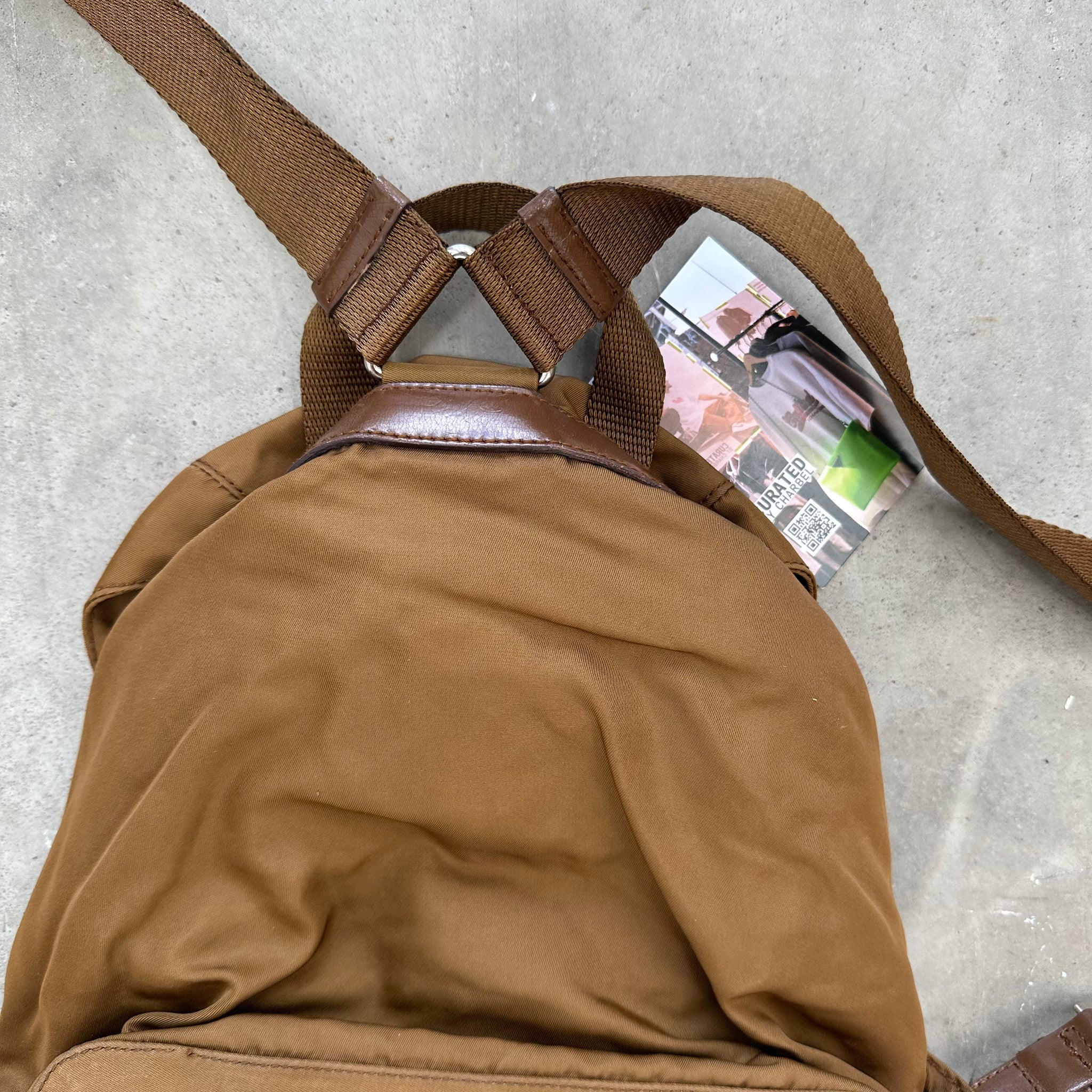 Prada Small Backpack Caramel Brown