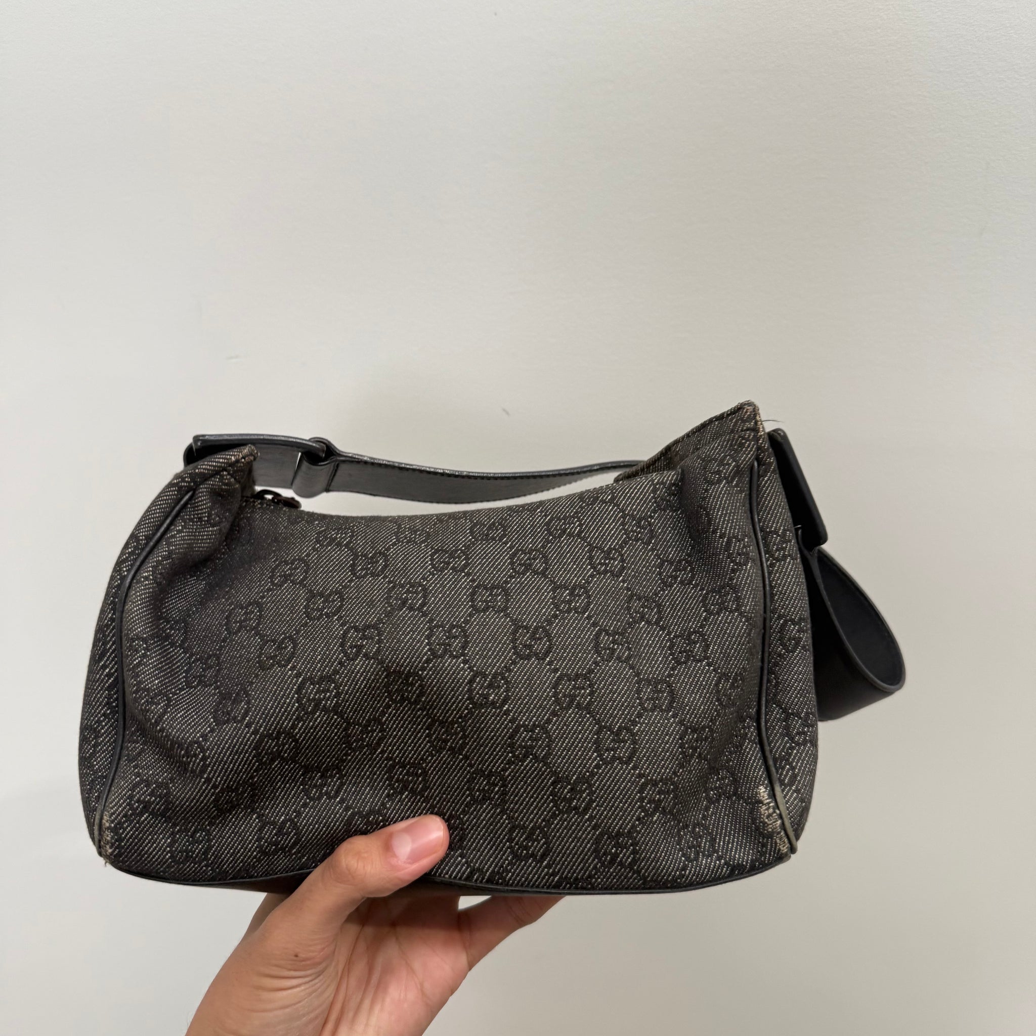 Gucci Grey Hobo Style Shoulder Bag