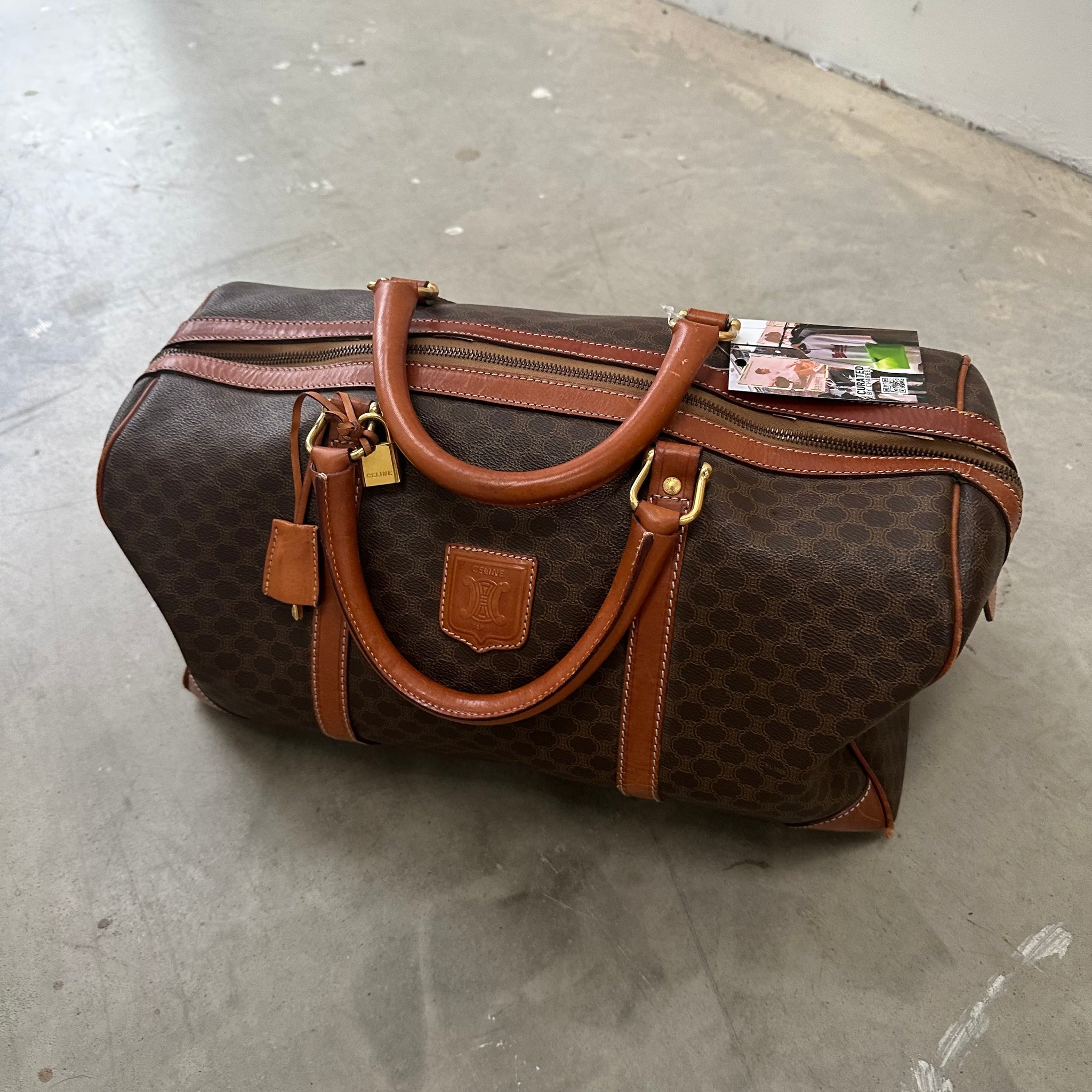 Celine Macadam Travel Boston Bag with Key