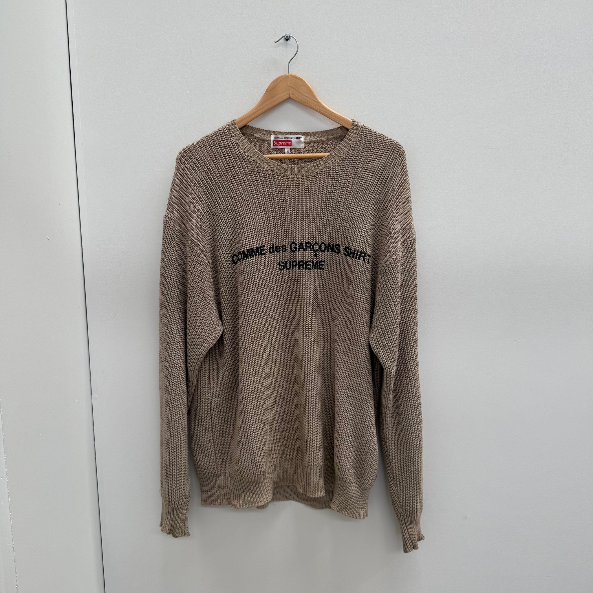 Supreme Comme Des Garçons Knitted Sweater Beige (Size M)