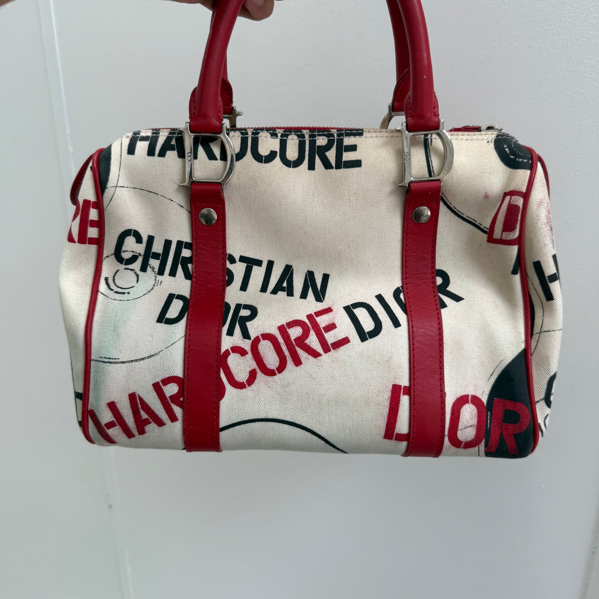 Dior Hardcore Pop Line Hand Bag Canvas White