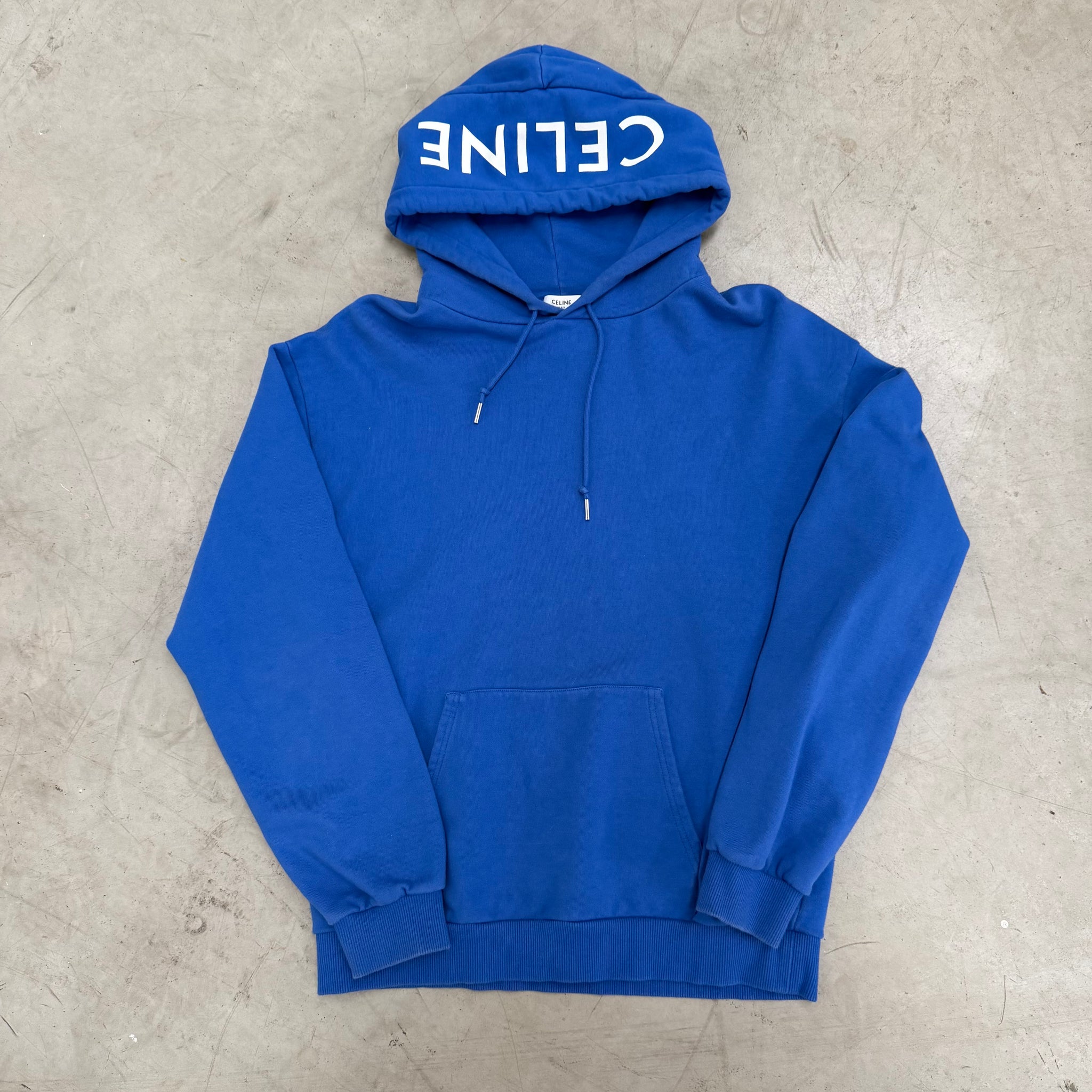 Celine Hood Logo Hoodie Blue (Size L)