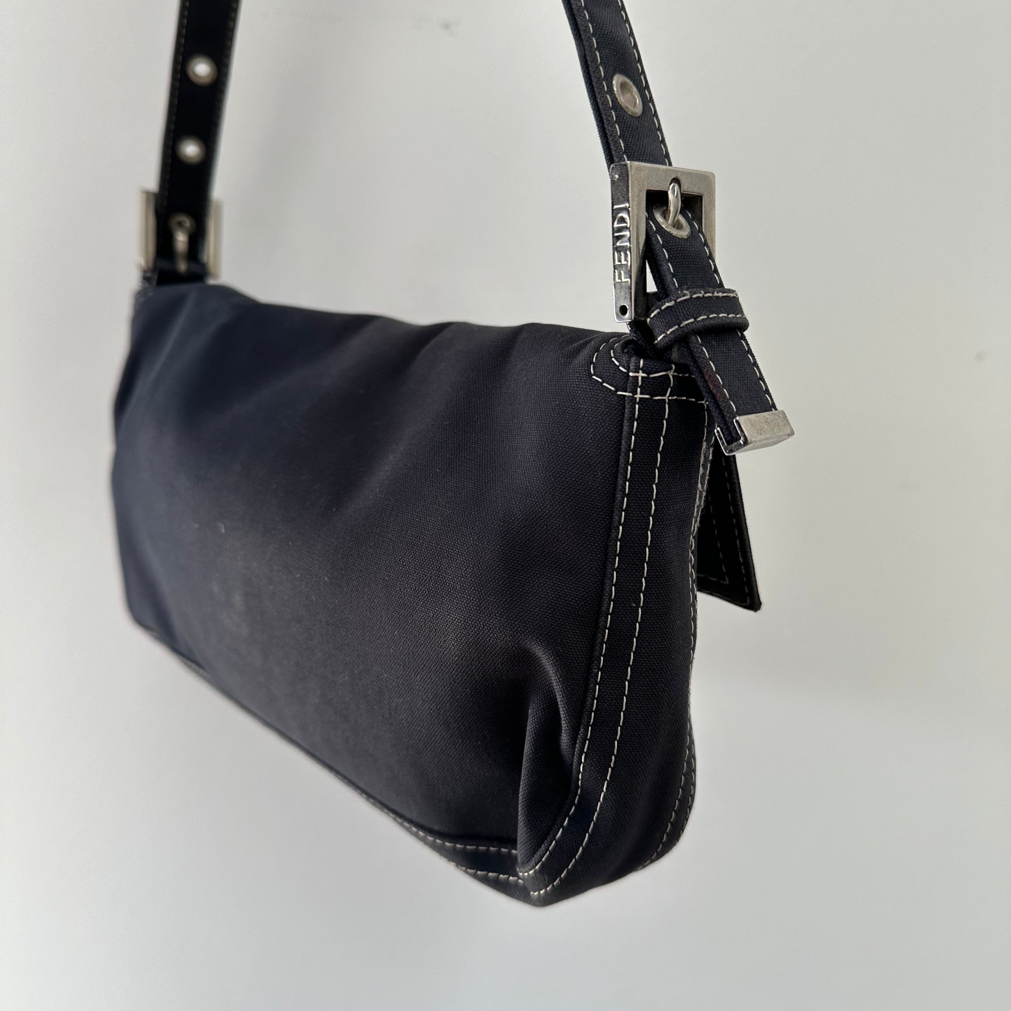 Fendi Denim Blue Baguette Bag