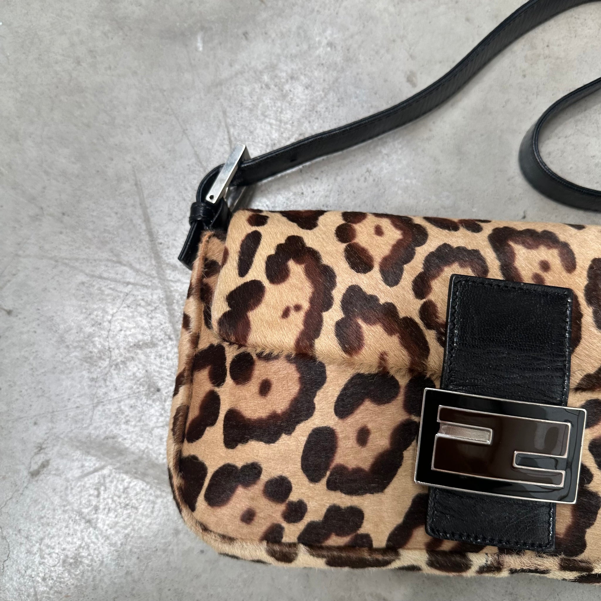 Fendi Leopard Print Baguette Bag