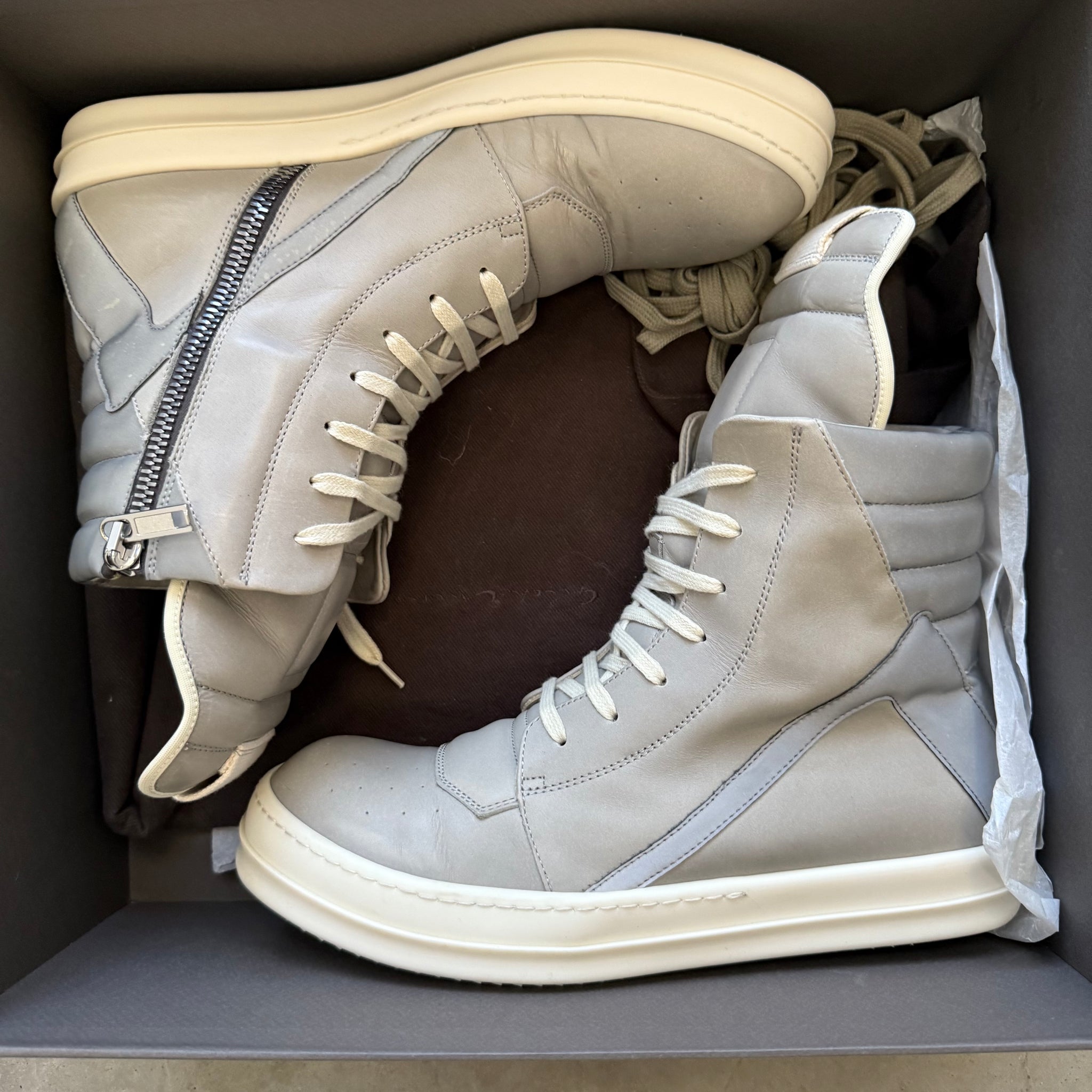Rick Owens Geobasket Reflective Sneaker Grey (US10/43)