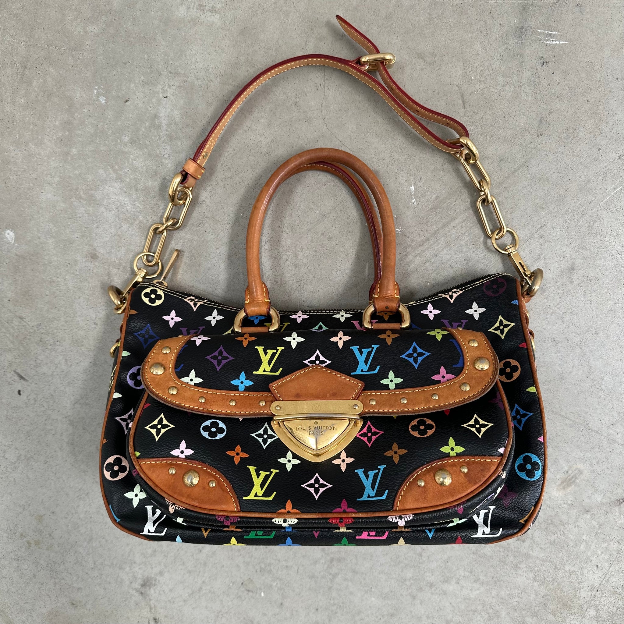Louis Vuitton Takashi Murakami Multicolour Rita Shoulder Bag Black