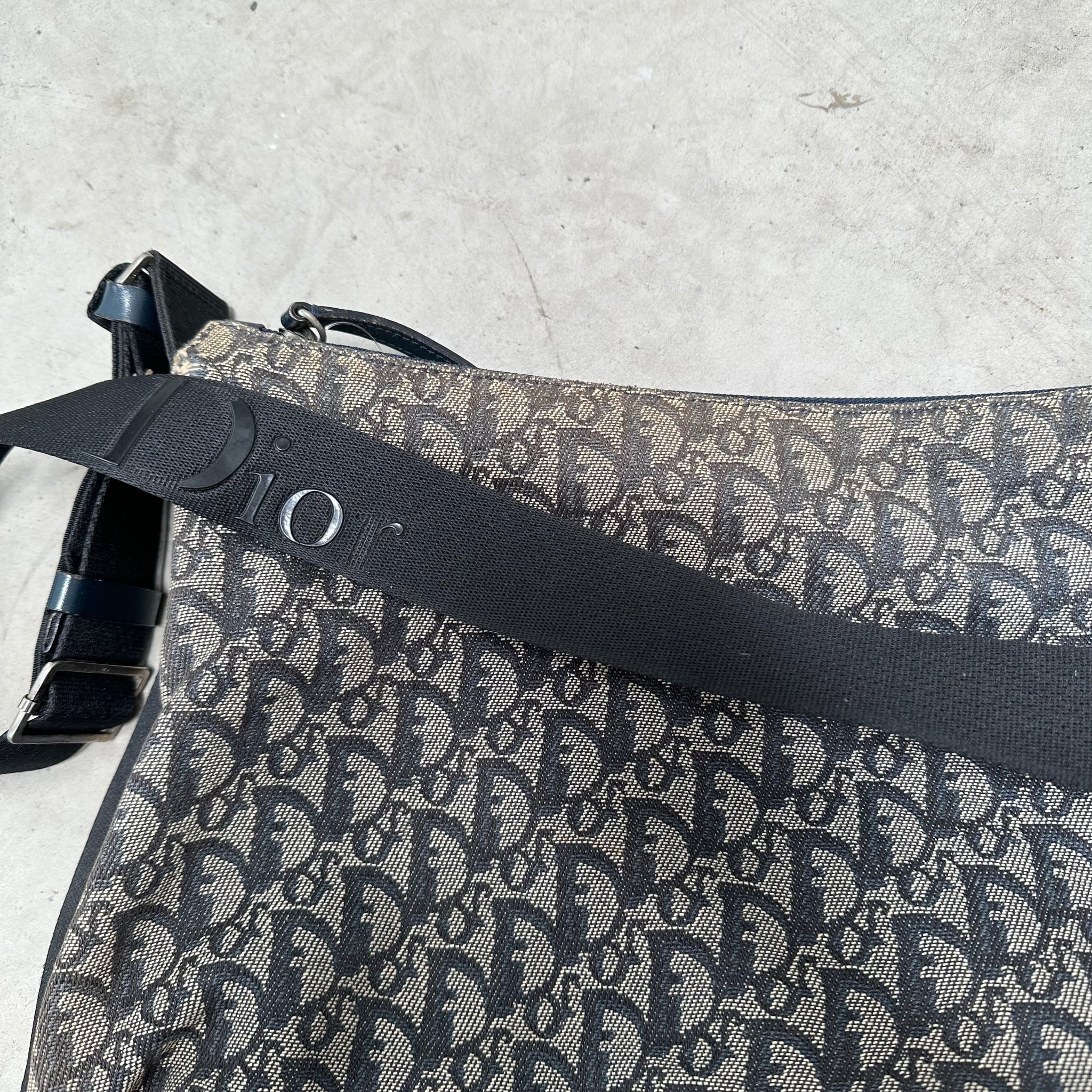 Dior Canvas and Leather Crossbody Messenger Bag