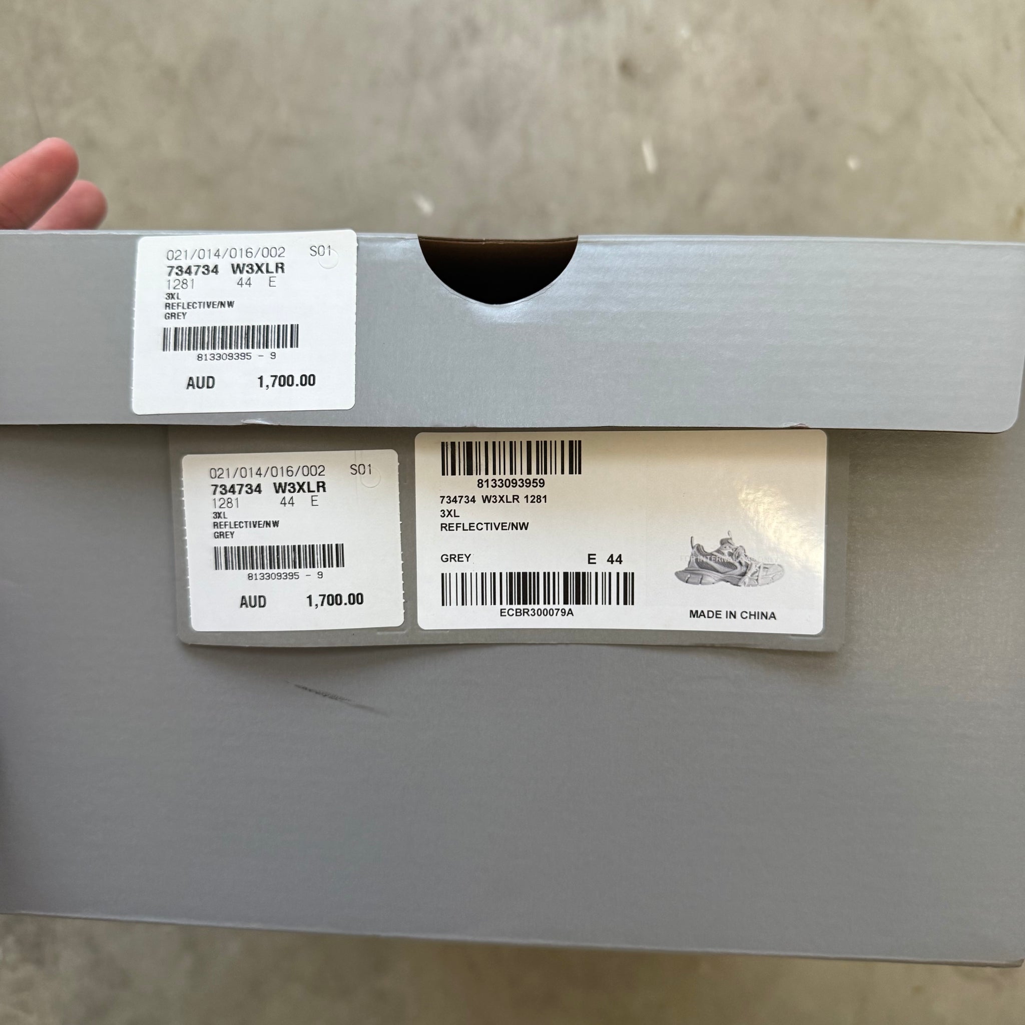 Balenciaga 3XL Sneaker Grey Reflective (Size US11/44)