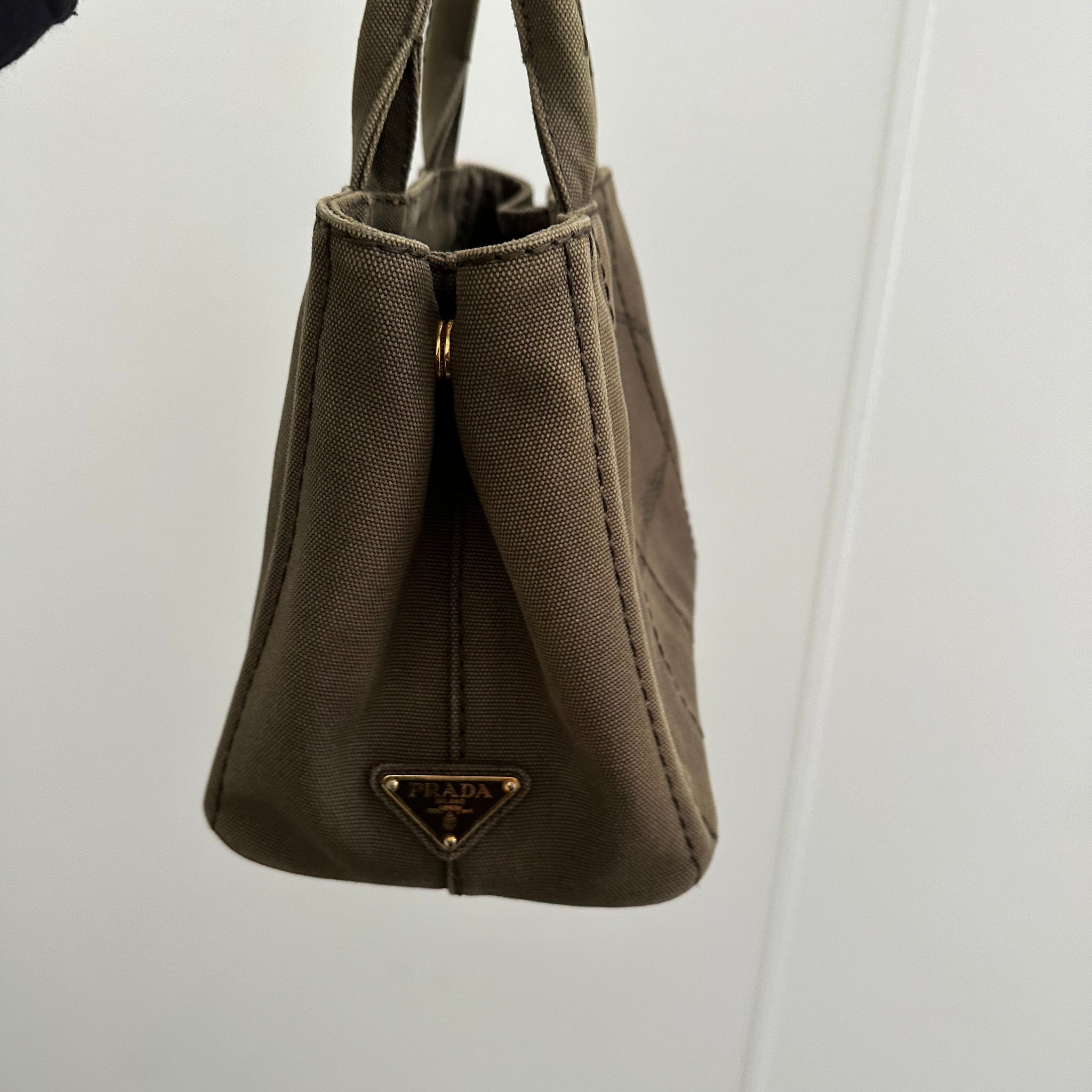 Prada Canapa Khaki Tote Bag