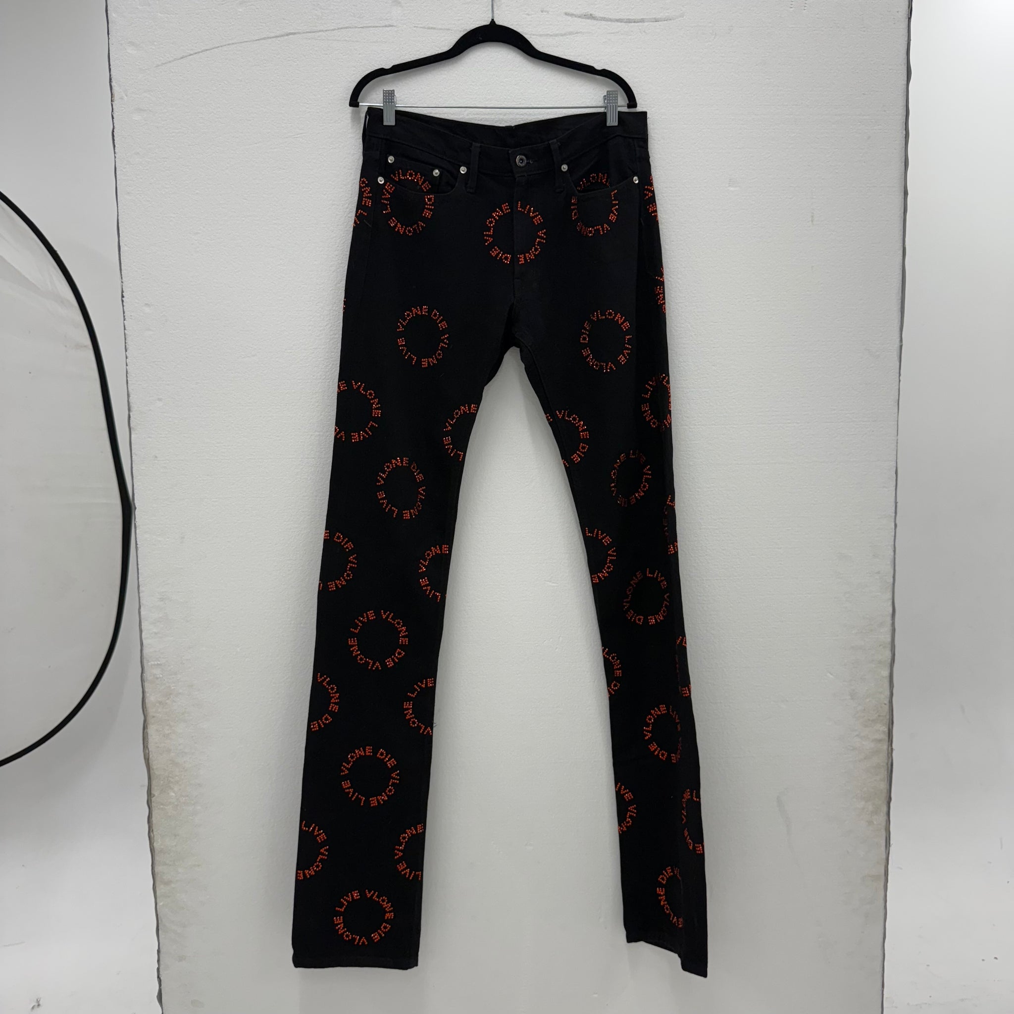 Vlone Rhinestone Jeans Black W32