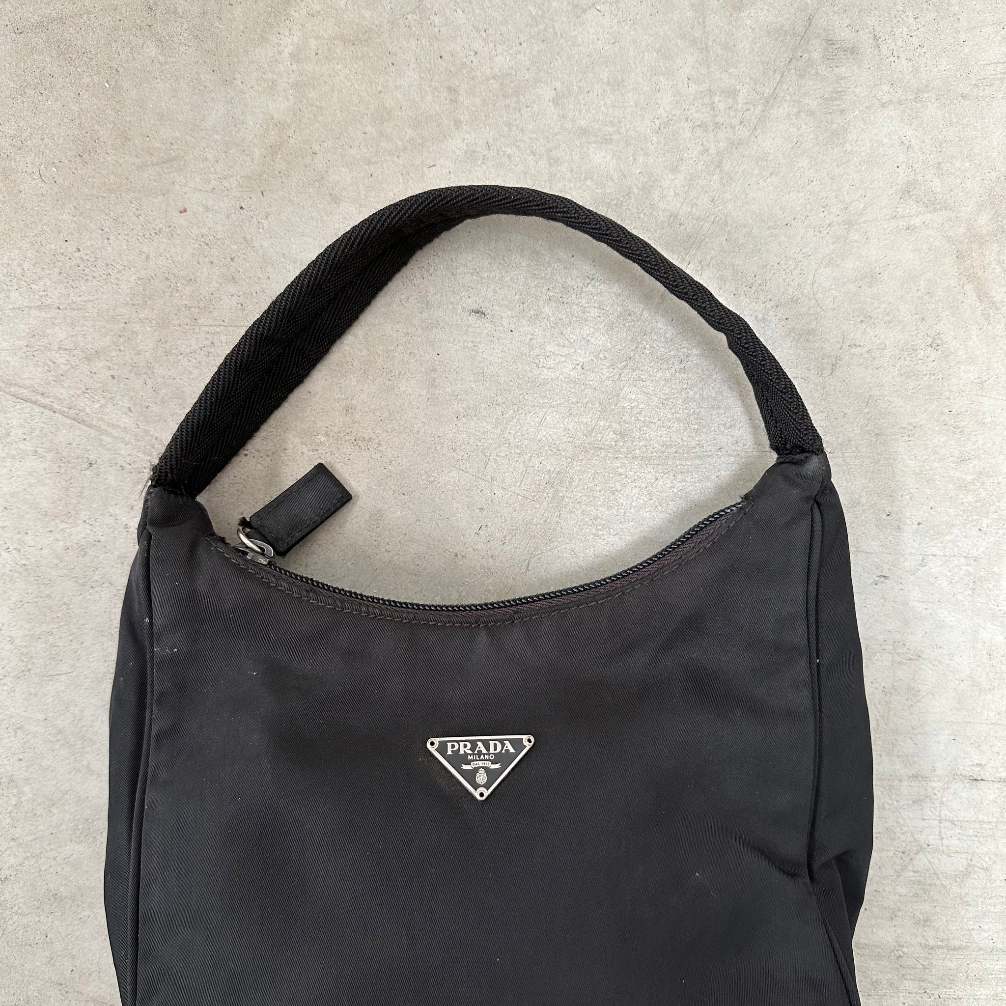 Prada Black Nylon Shoulder Hobo Bag
