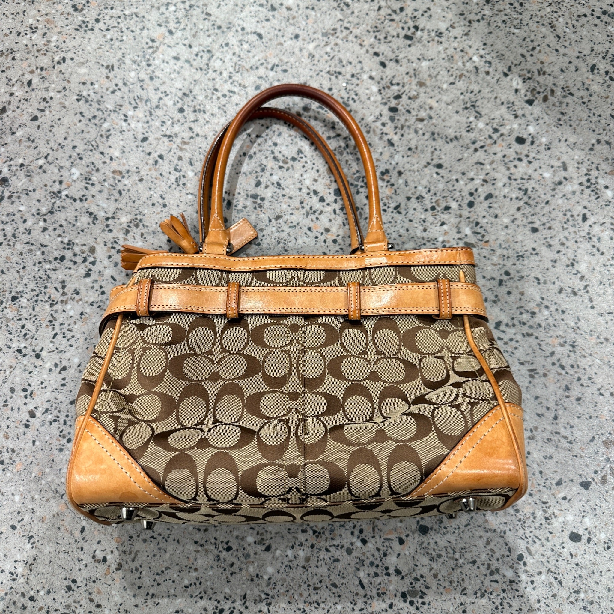 Coach Signature Handbag with Buckle