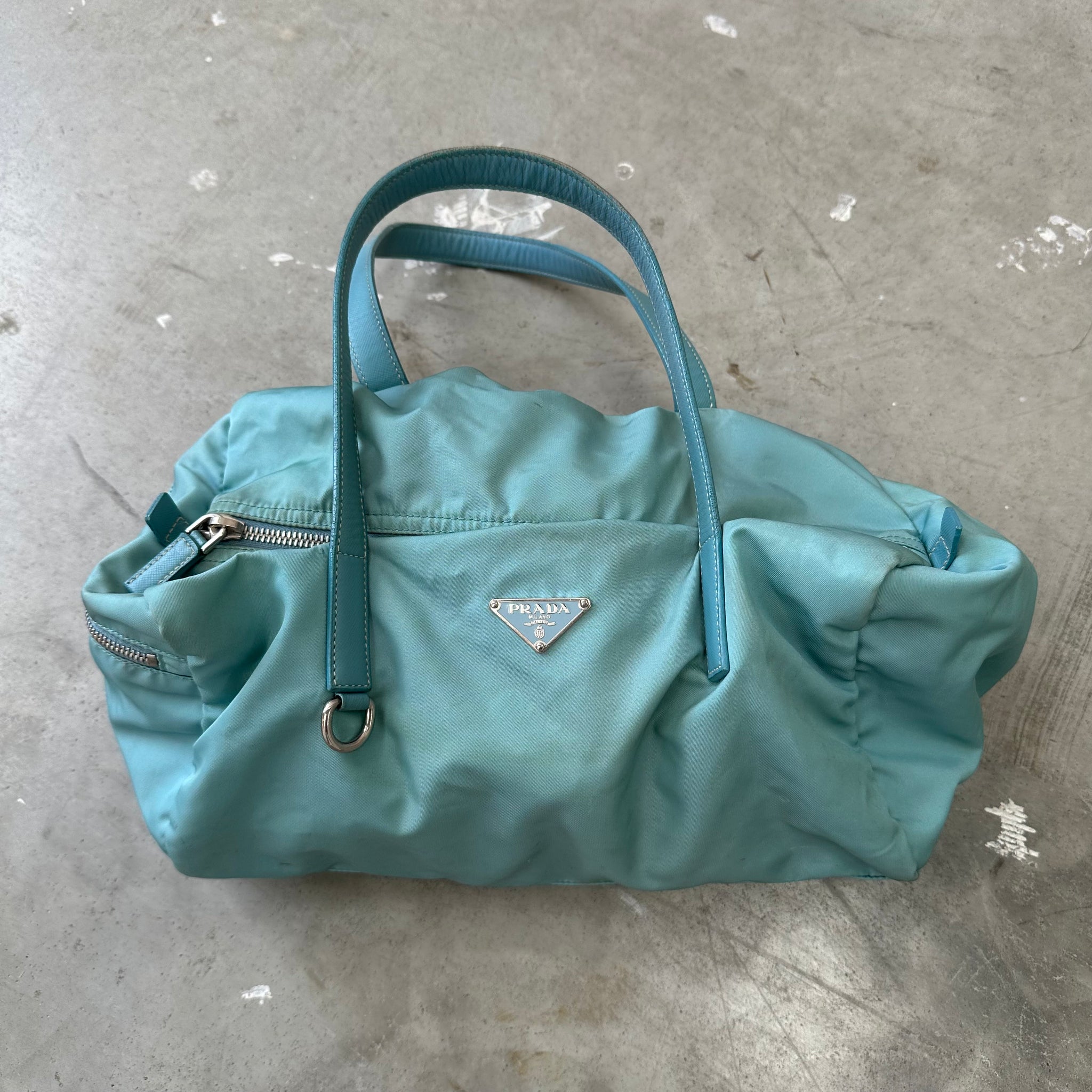 Prada Light Blue Mini Duffle Bag