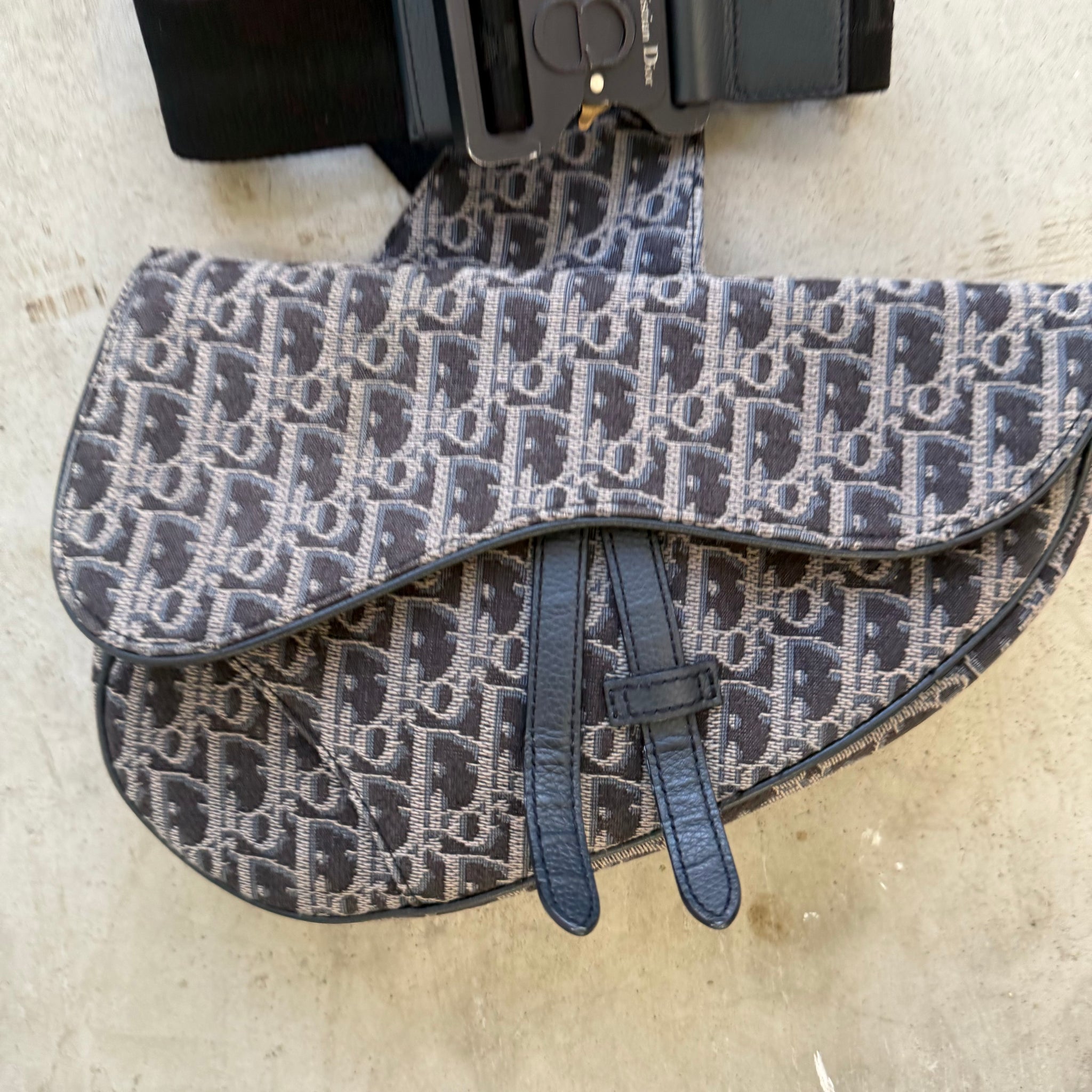 Dior Saddle Bag Oblique Jacquard Blue