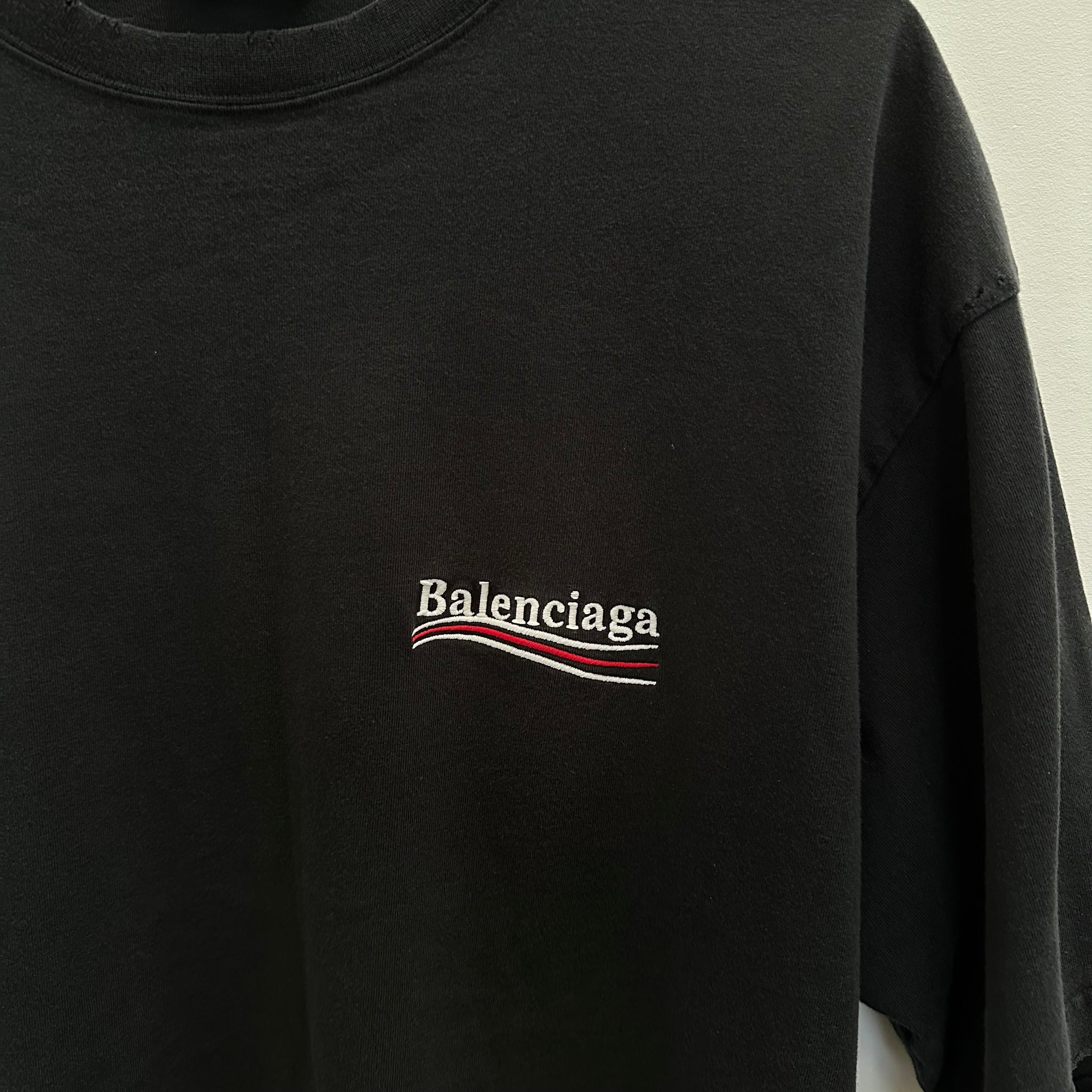 Balenciaga Political Campaign Logo Tshirt Black (Size L)