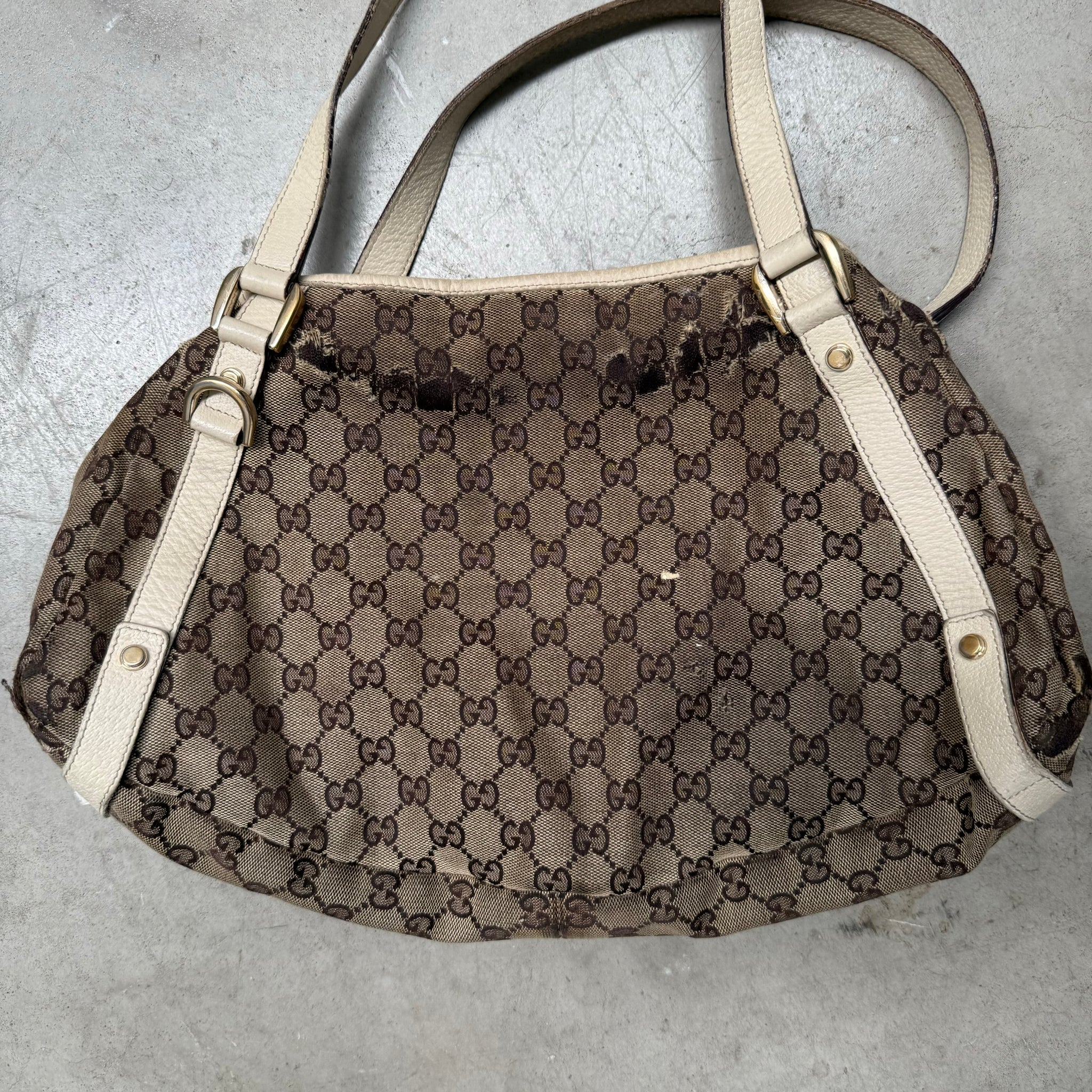 Gucci GG Monogram Canvas Handbag Brown/White